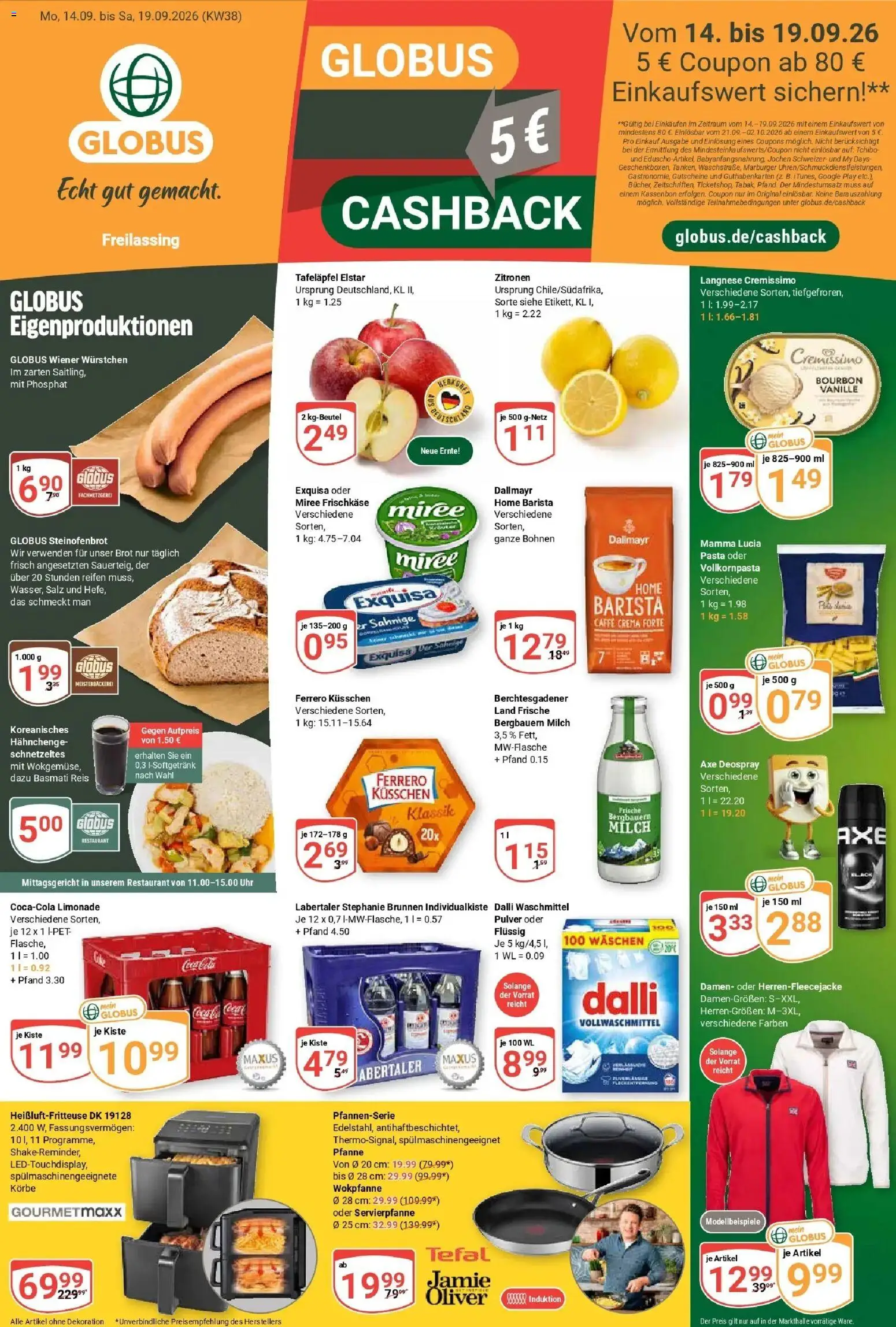 Globus Prospekt Freilassing (ab 14.09.2026) » Angebote online | Seite: 3 | Produkte: Limonade, Exquisa, Brot, Frischkase