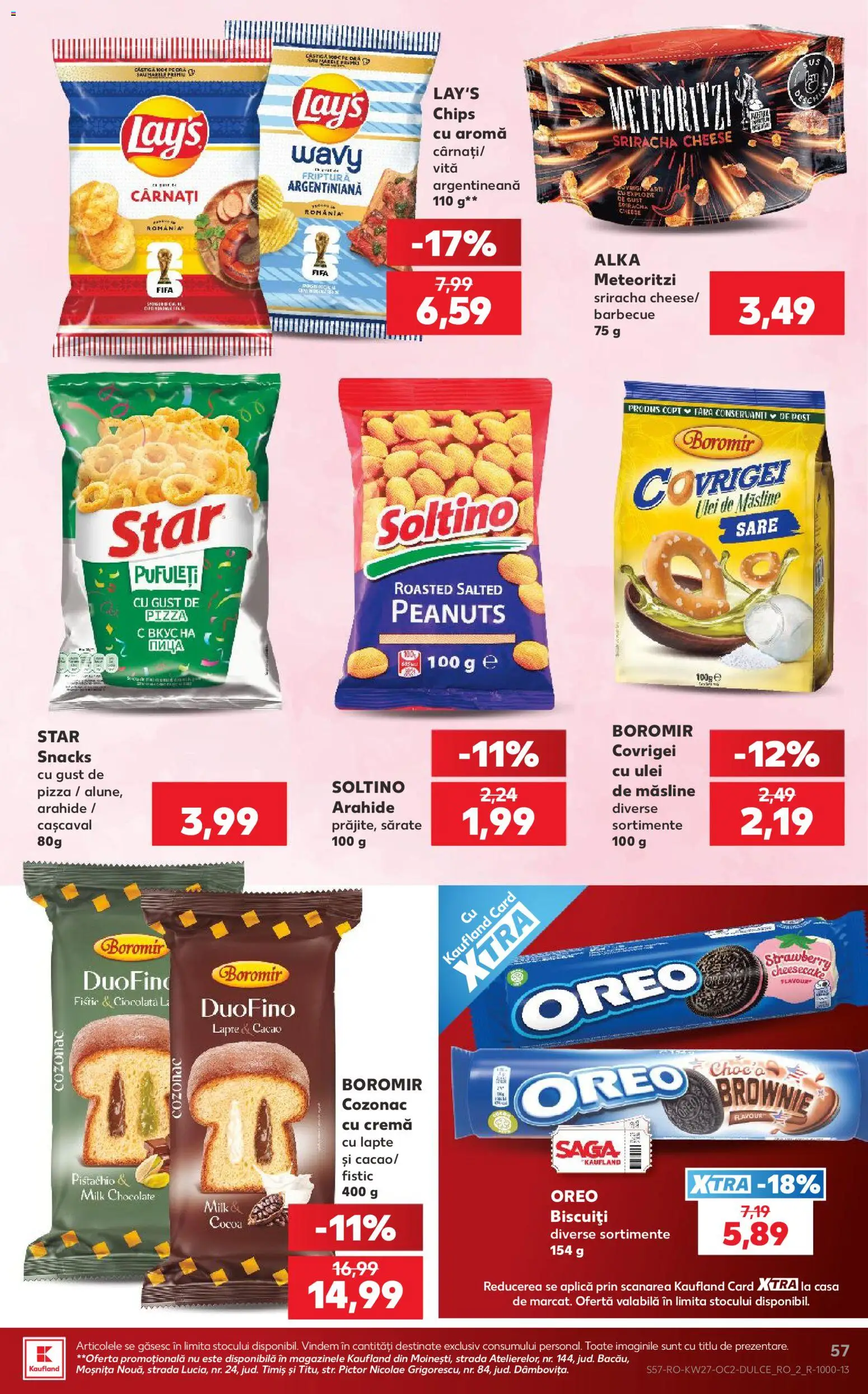 Noul catalog Kaufland – valabil de la 01.07.2026 | Pagină: 57 | Produse: Arahide, Covrigei, Ulei, Sare