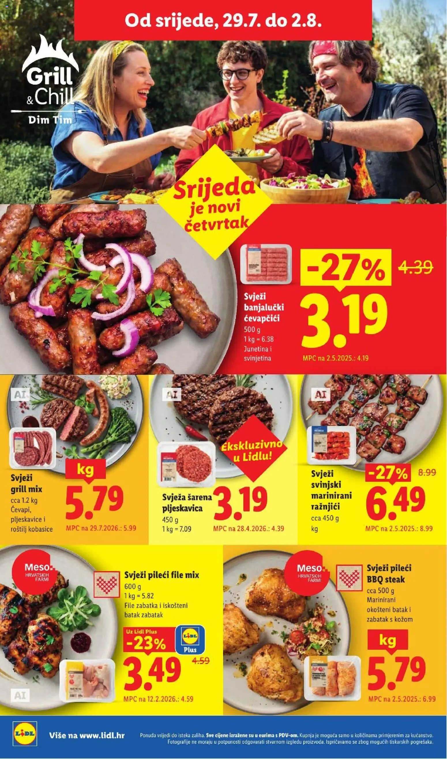 Lidl katalog | vrijedi od 23.07.2026 | Stranica: 58 | Proizvodi: Roštilj, Pileći file, Svinjetina, Ćevapčići