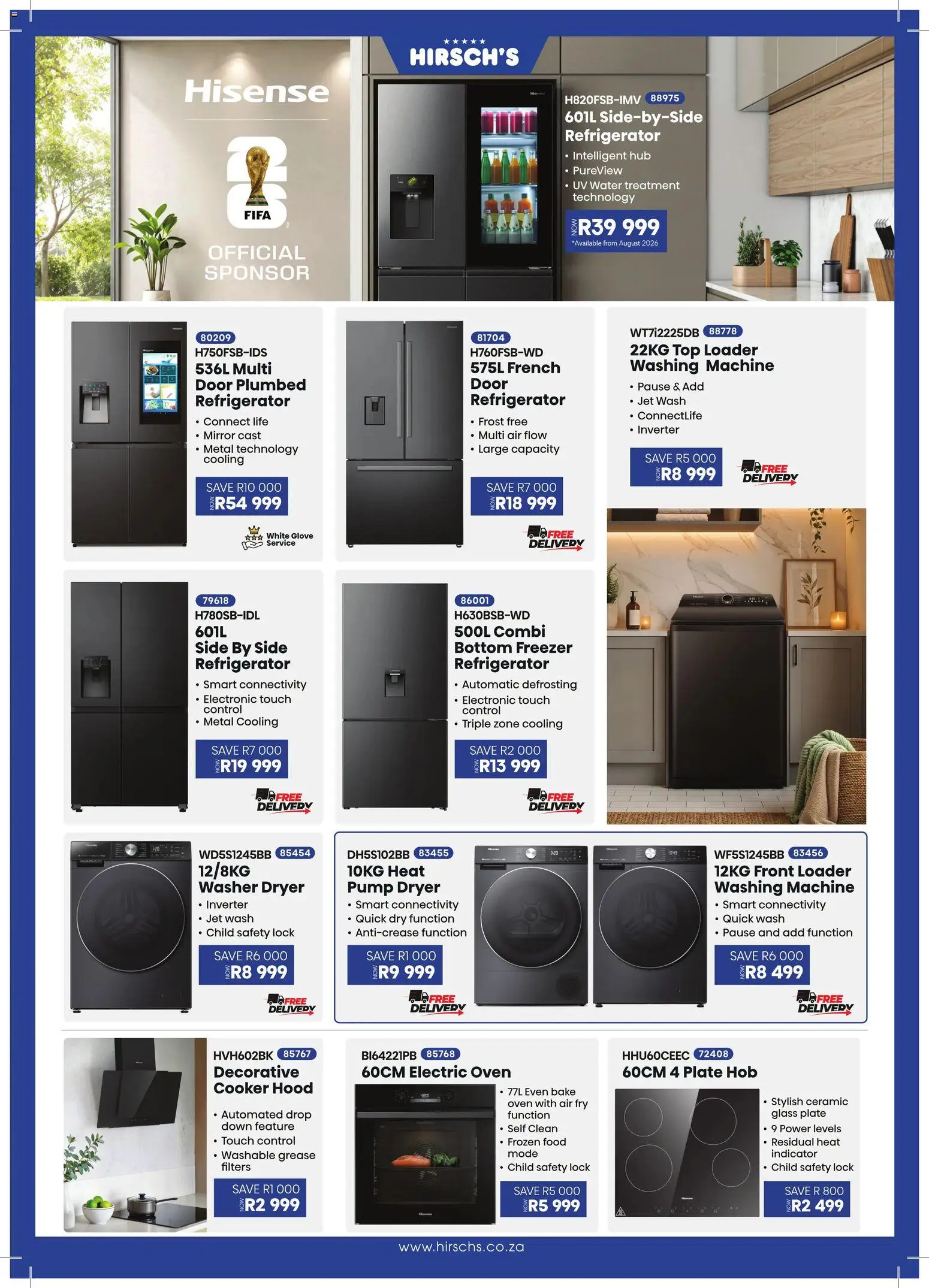 New Hirsch's catalogue – valid from 23/06/2026 | Page: 12 | Products: Refrigerator, Hob, Mirror, Water