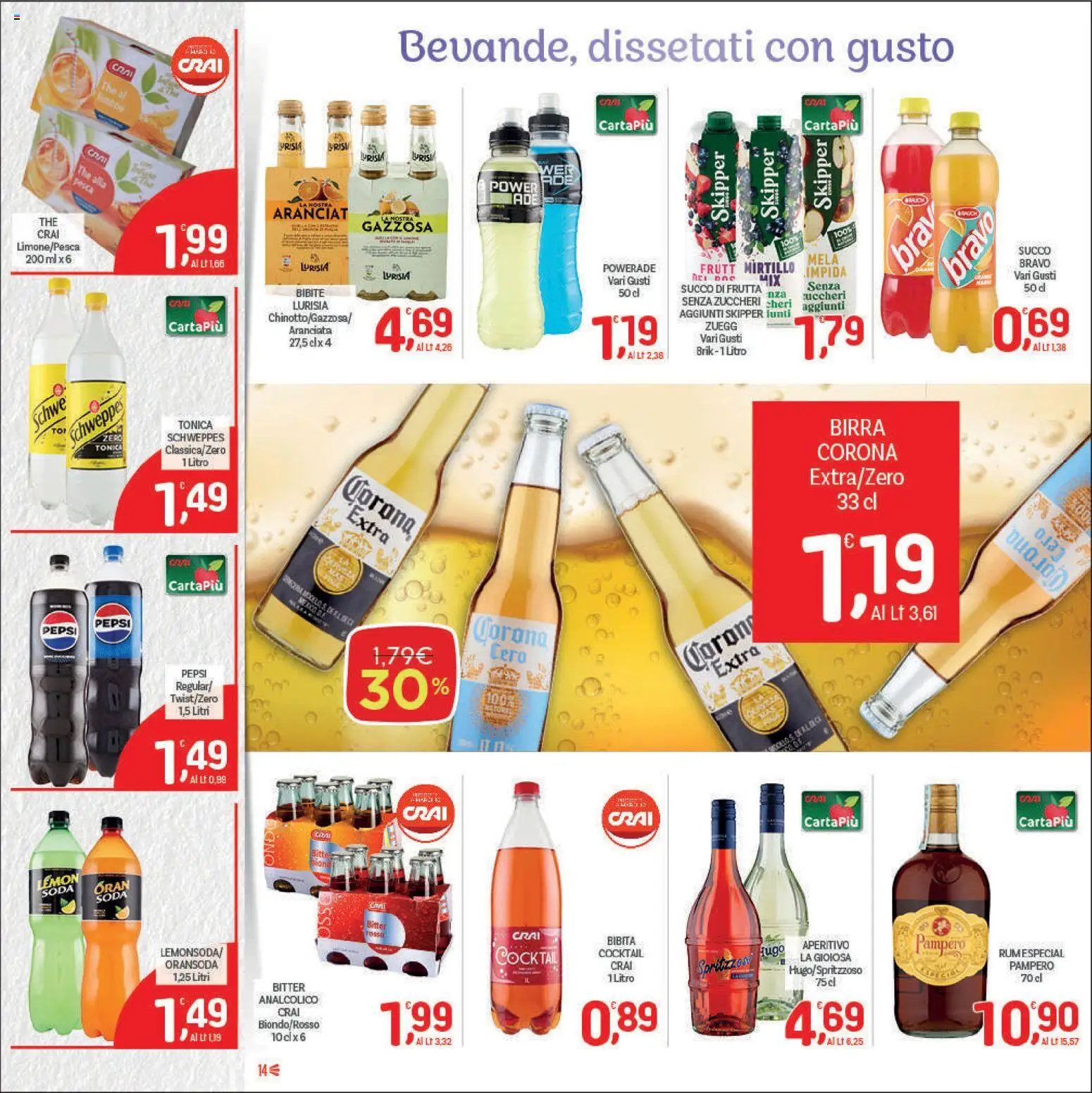 Volantino CRAI del 11.06.2026 | Pagina: 14 | Prodotti: Frutta, The, Bibita, Aperitivo