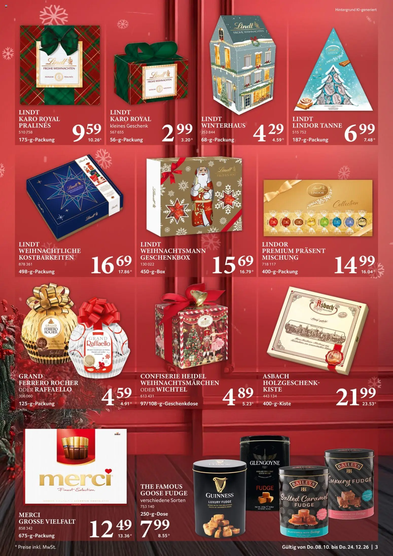 Selgros Feine Geschenke – gültig ab 08.10.2026 | Seite: 3 | Produkte: Merci, Ferrero rocher, Lindor, Asbach