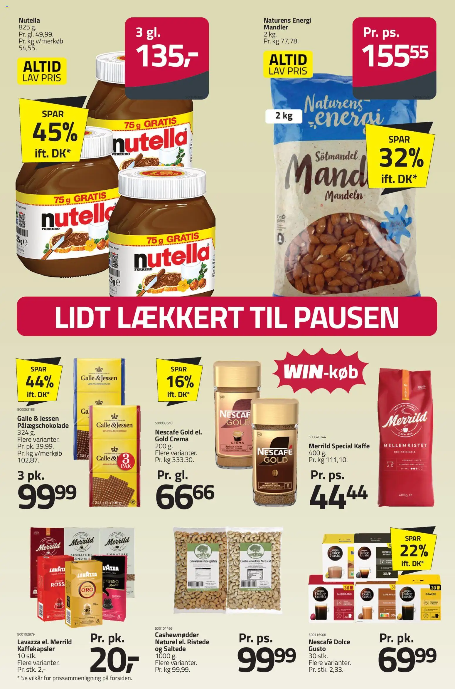 Fleggaard tilbudsavis – gyldig fra 21/10/2026 | Side: 44 | Produkter: Kaffe, Mandler, Cashewnødder, Pålægschokolade