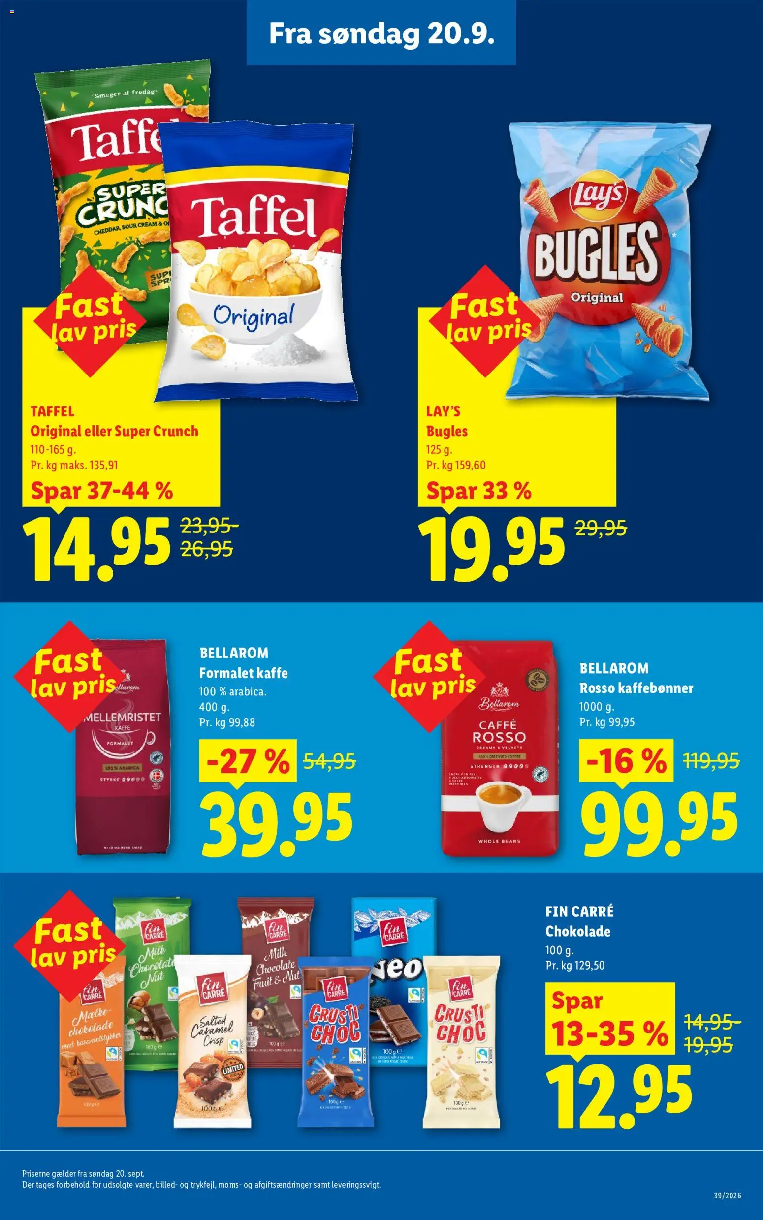 Lidl tilbudsavis – gyldig fra 20/09/2026 | Side: 4 | Produkter: Kaffe, Chokolade, Chips