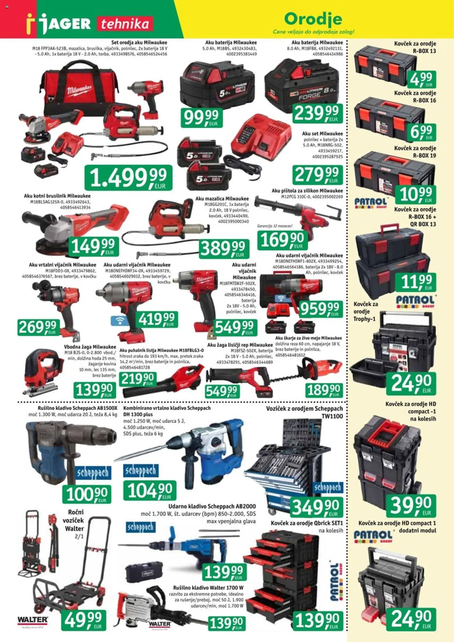Novi Jager katalog ponudbe – veljaven od 17.06.2026 | Stran: 1 | Izdelki: Baterija, Orodje, Silikon, Kladivo