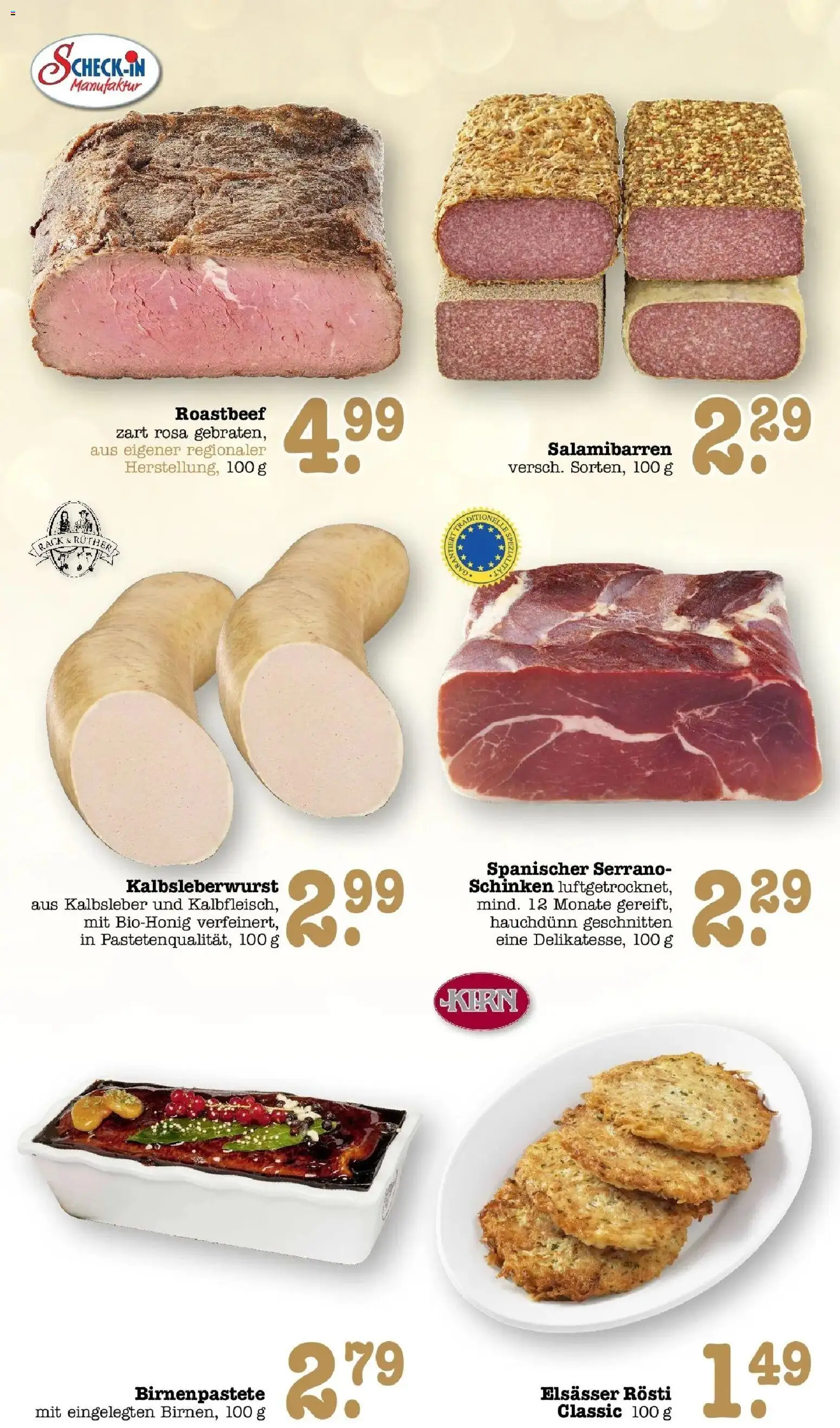 E center Prospekt Mainz-Weisenau (ab 28.09.2026) zum Blättern | Seite: 9 | Produkte: Roastbeef, Kalbsleber, Schinken