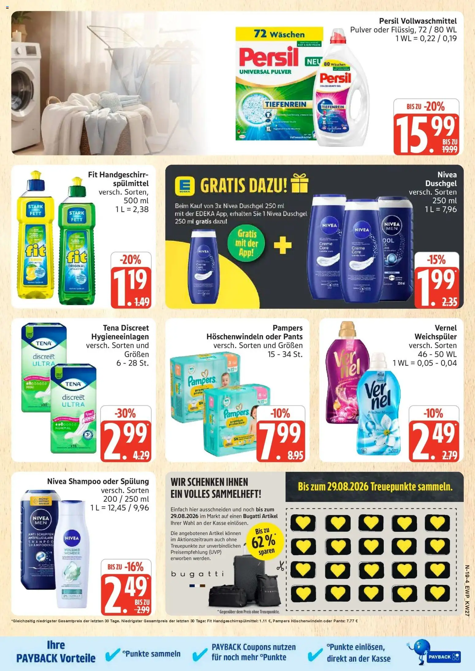 Edeka - EDEKA: Wochenangebote – gültig ab 28.06.2026 | Seite: 19 | Produkte: Pampers, Spülung, Weichspüler, Persil