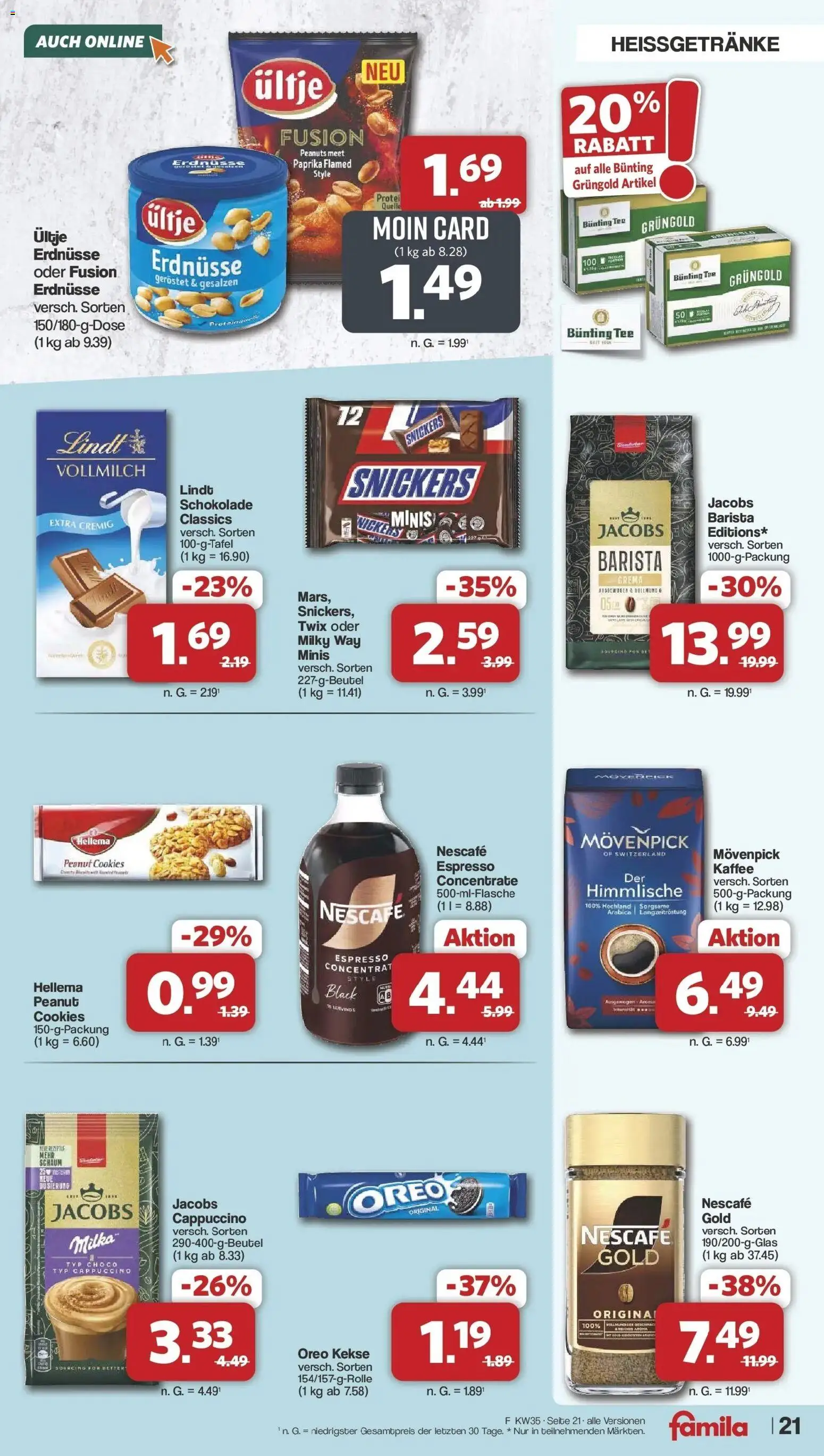 Famila Nordwest Wochenangebote (ab 24.08.2026) zum Blättern | Seite: 23 | Produkte: Milka, Twix, Paprika, Nescafe gold