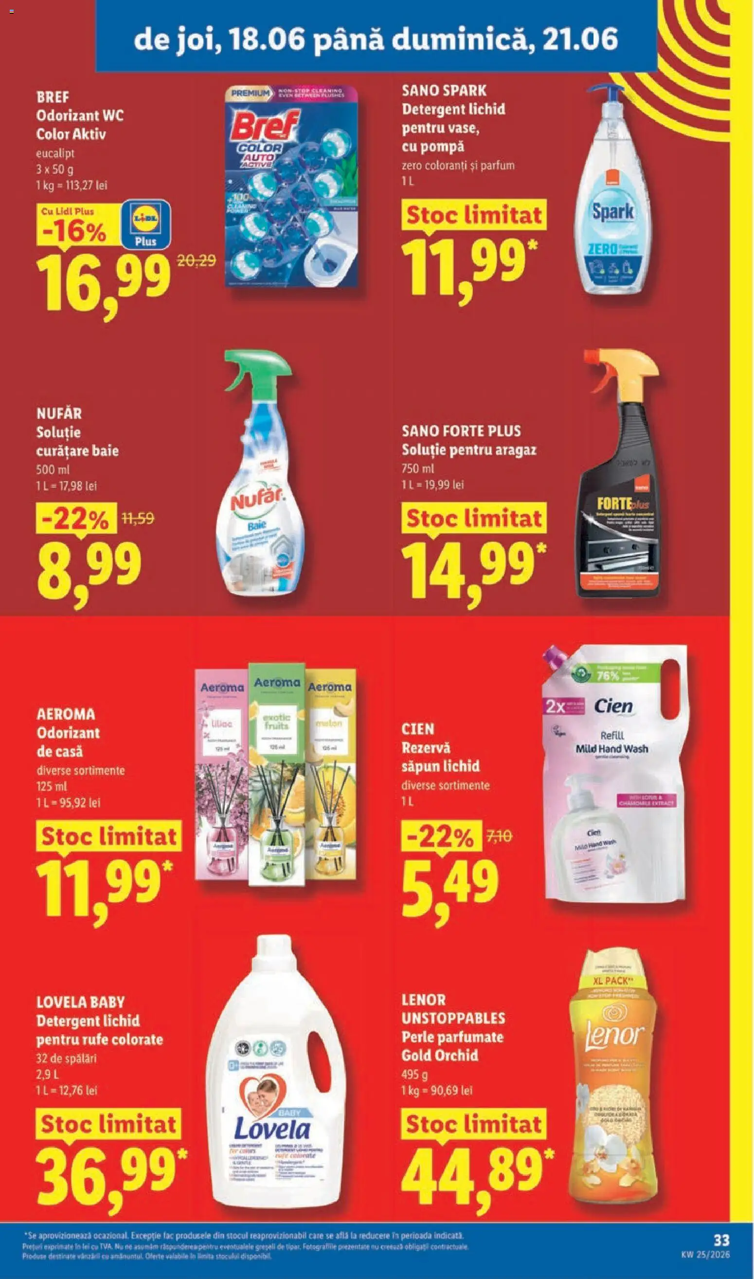 Noul catalog Lidl – valabil de la 15.06.2026 | Pagină: 33 | Produse: Aragaz, Akrilik boya, Parfum, Detergent
