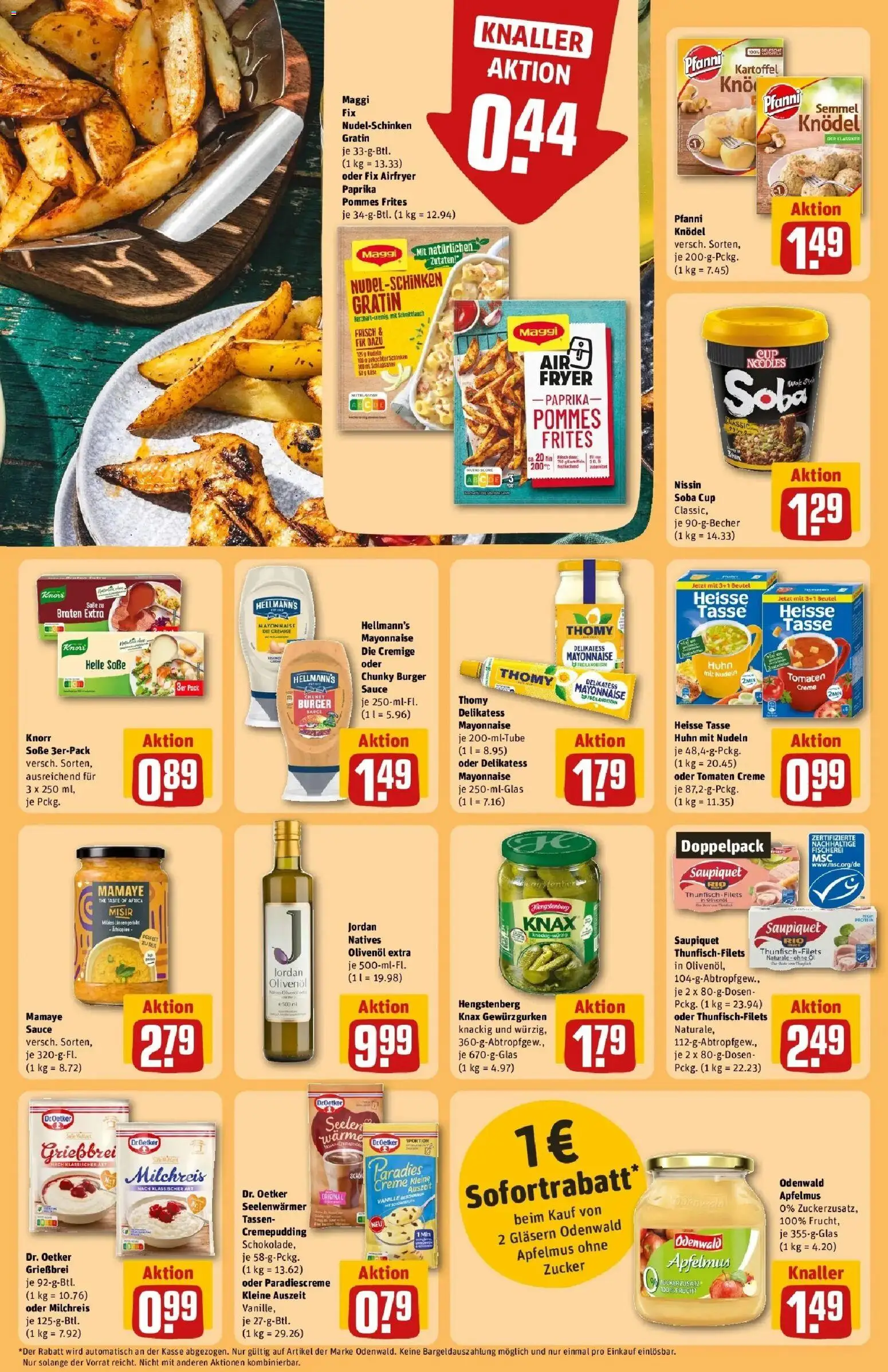 REWE Prospekt ab 21.09.2026 zum Blättern » Angebote | Seite: 28 | Produkte: Maggi, Käse, Knorr, Apfelmus