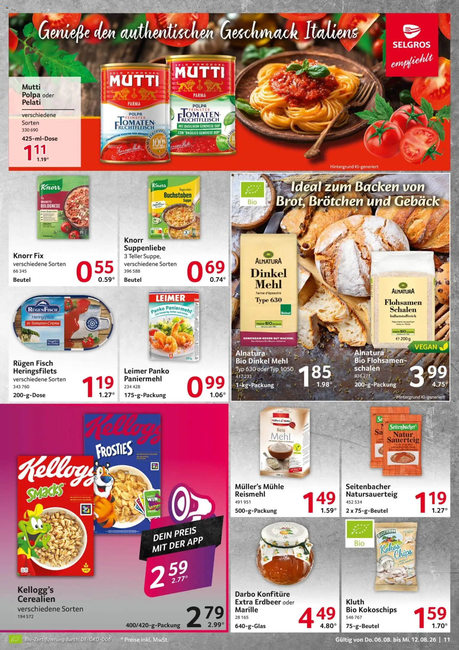 Selgros Prospekt – gültig ab 06.08.2026 | Seite: 11 | Produkte: Mühle, Mehl, Reis, Chips