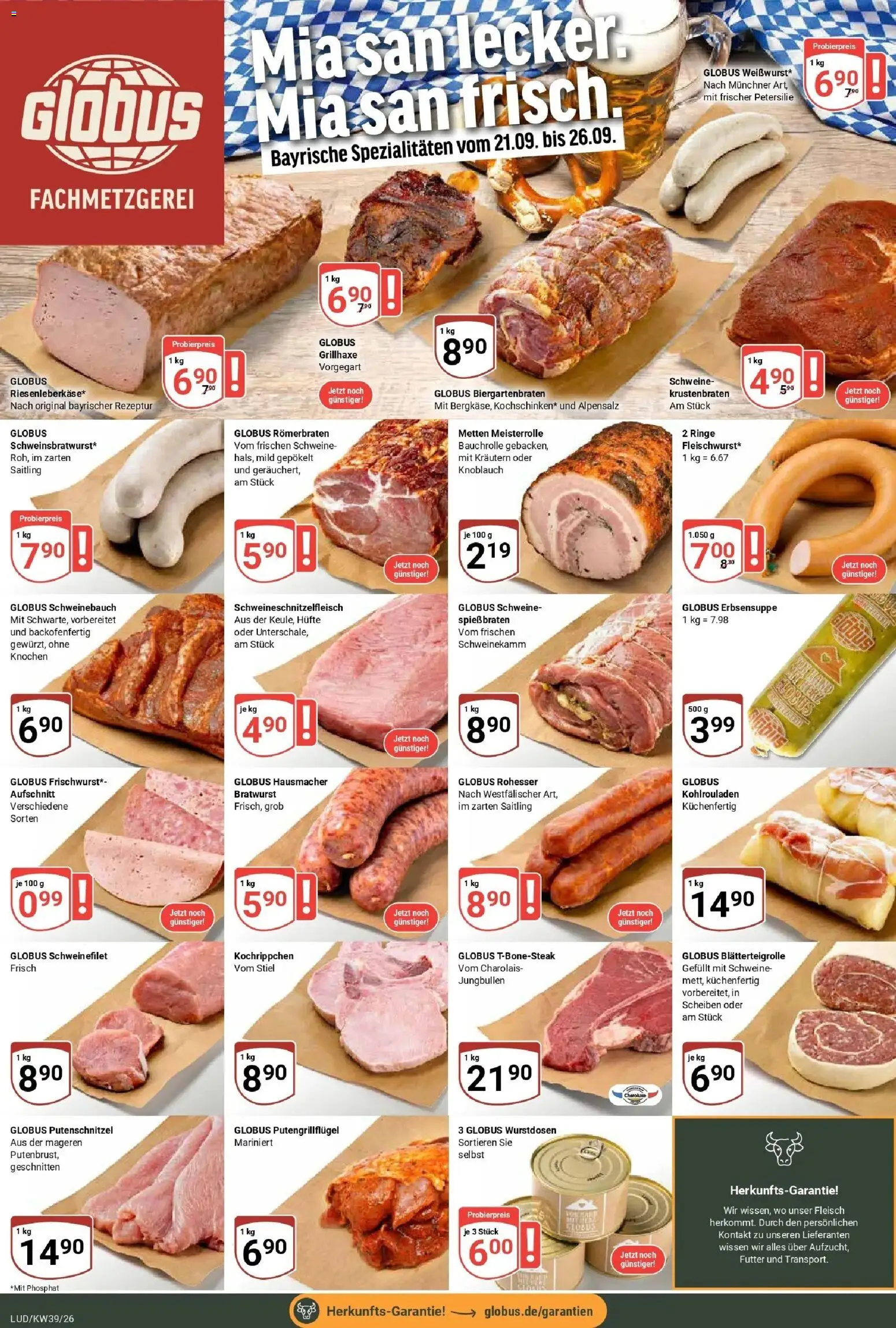 Globus Prospekt Ludwigshafen-Oggersheim (ab 21.09.2026) » Angebote online | Seite: 10 | Produkte: Schweinebauch, Krustenbraten, Knoblauch, Fleisch