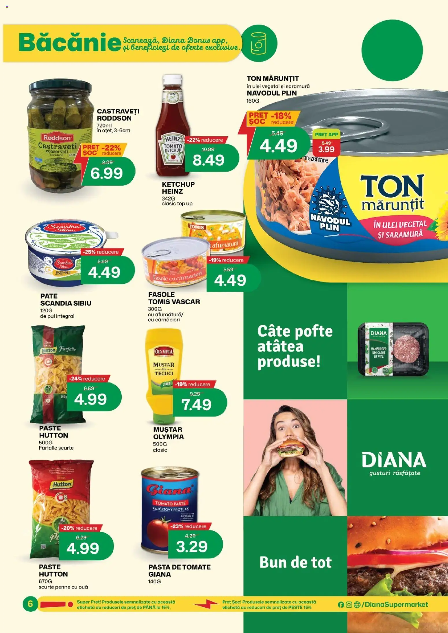 Noul catalog Diana – valabil de la 01.05.2026 | Pagină: 6 | Produse: Hacıyatmaz Kedi Oyuncağı, Pastă de tomate, Ketchup, Castraveți