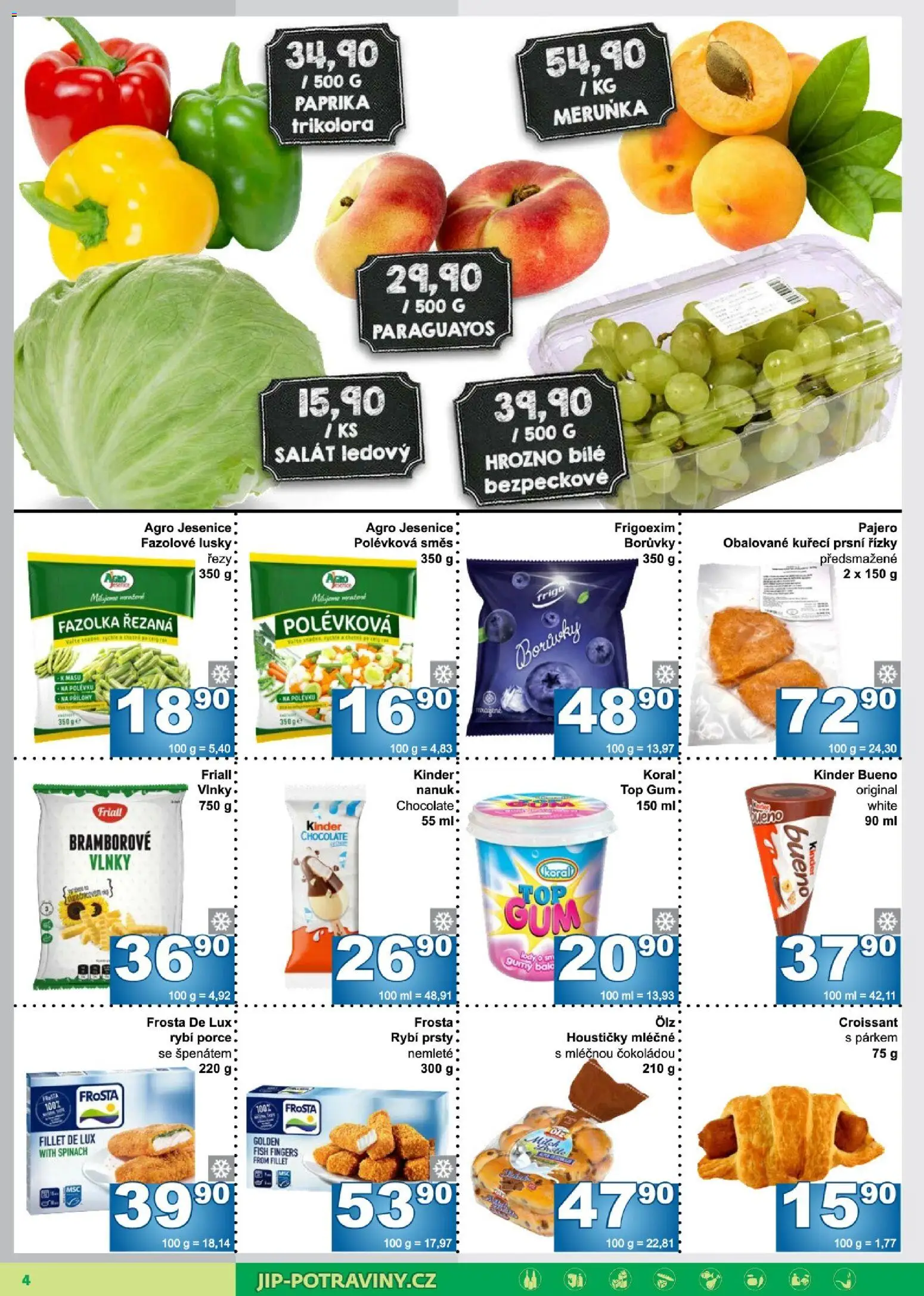 Jip leták od 01.07.2026 | Strana: 4 | Produkty: Nanuk, Salát, Kuřecí prsní řízky, Paprika
