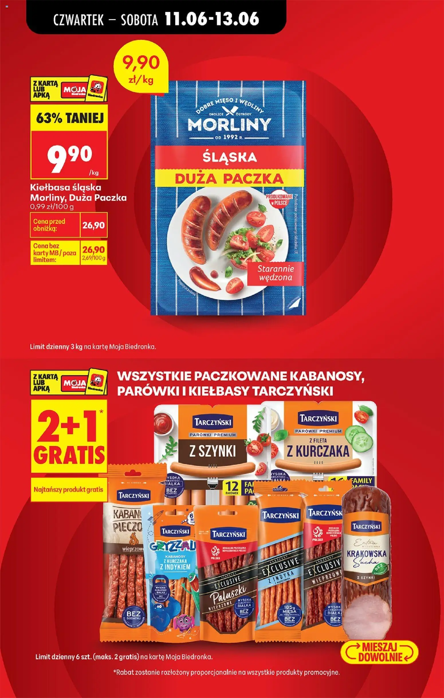 Biedronka gazetka od czwartku od 11.06.2026 | Strona: 5 | Produkty: Kiełbasa, Kabanosy, Parówki, Kiełbasa śląska