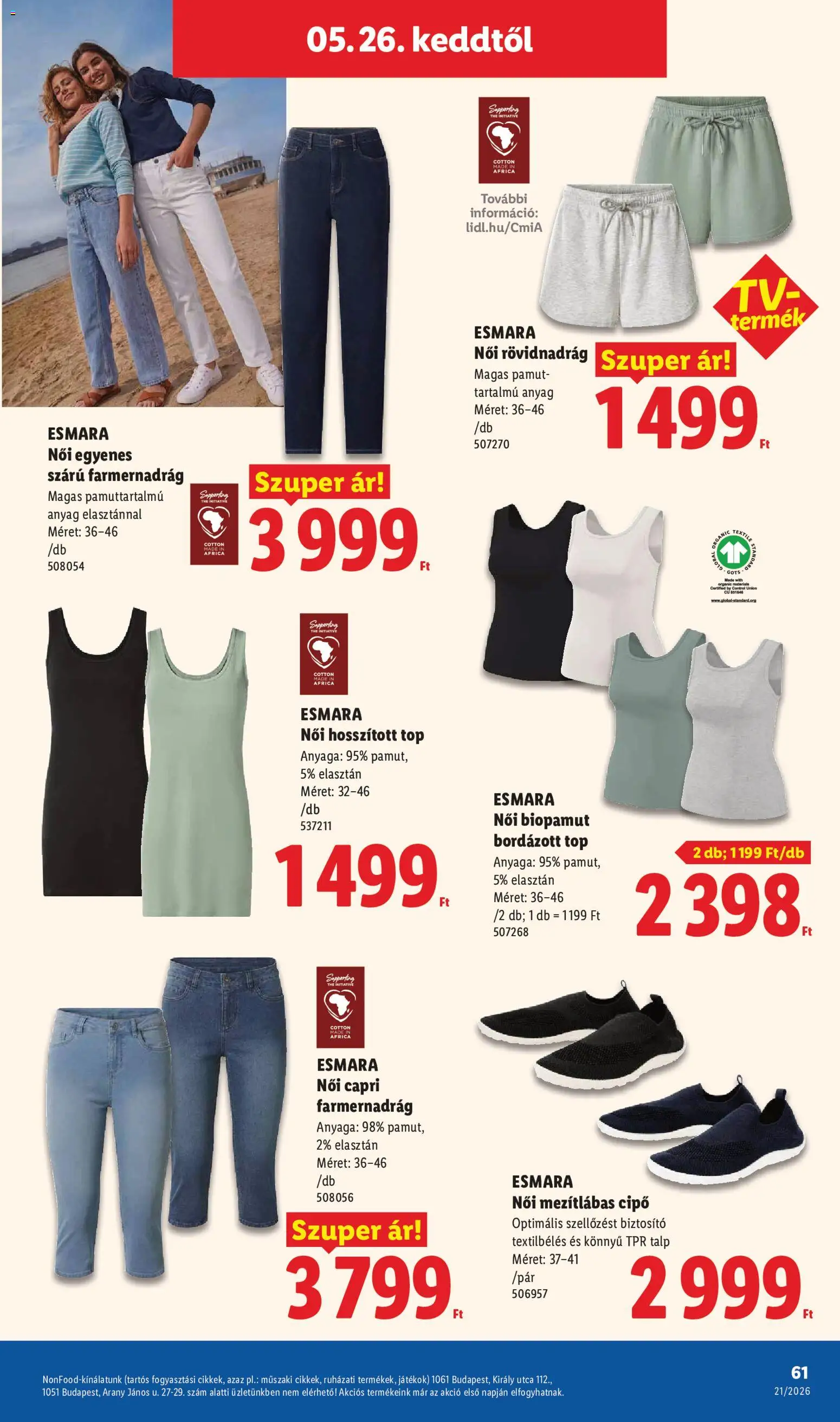 Lidl akciós ujság - amely érvényes a következő dátumtól: 21.05.2026 | Oldal: 61 | Termékek: Farmernadrág, Játékok, Rövidnadrág