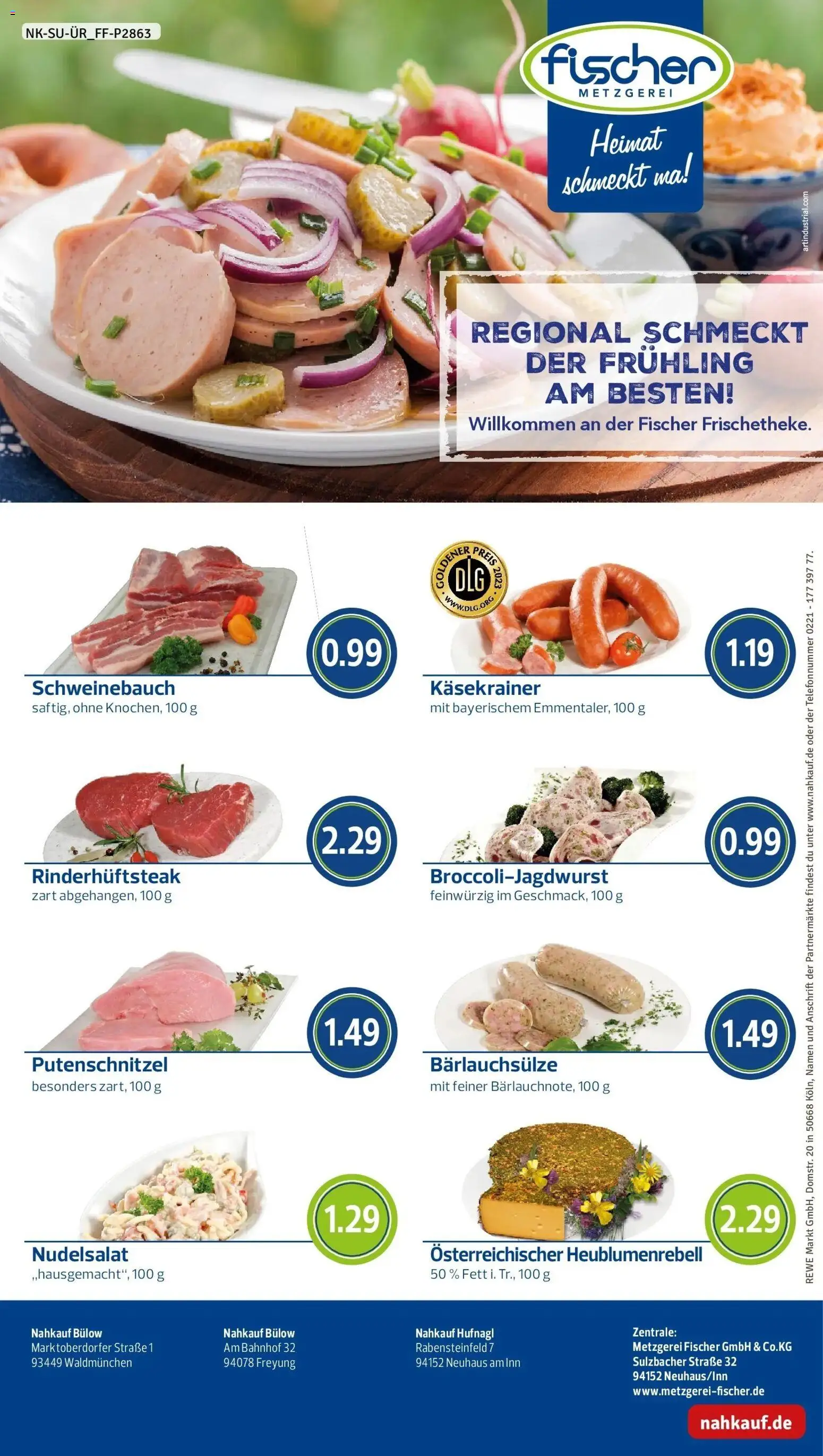 Rewe Prospekt Freyung	 – gültig ab 15.03.2026 | Seite: 8 | Produkte: Schweinebauch, Käsekrainer, Putenschnitzel, Pasta