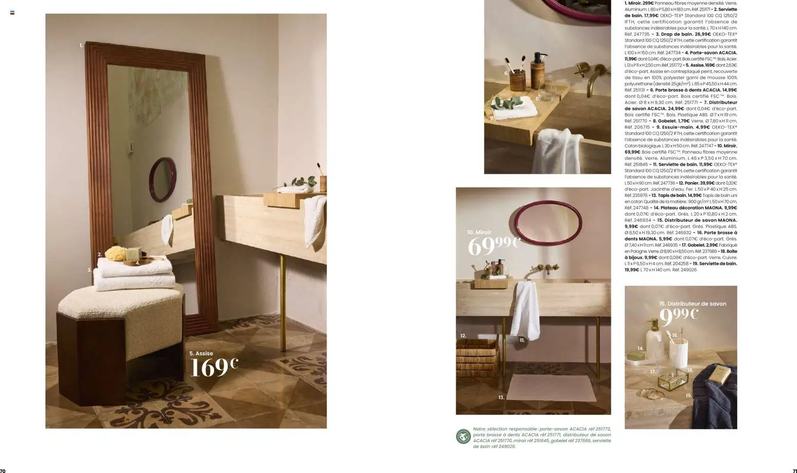 {H1} | Page: 36 | Produits: Tapis de bain, Plateau, Savon, Miroir