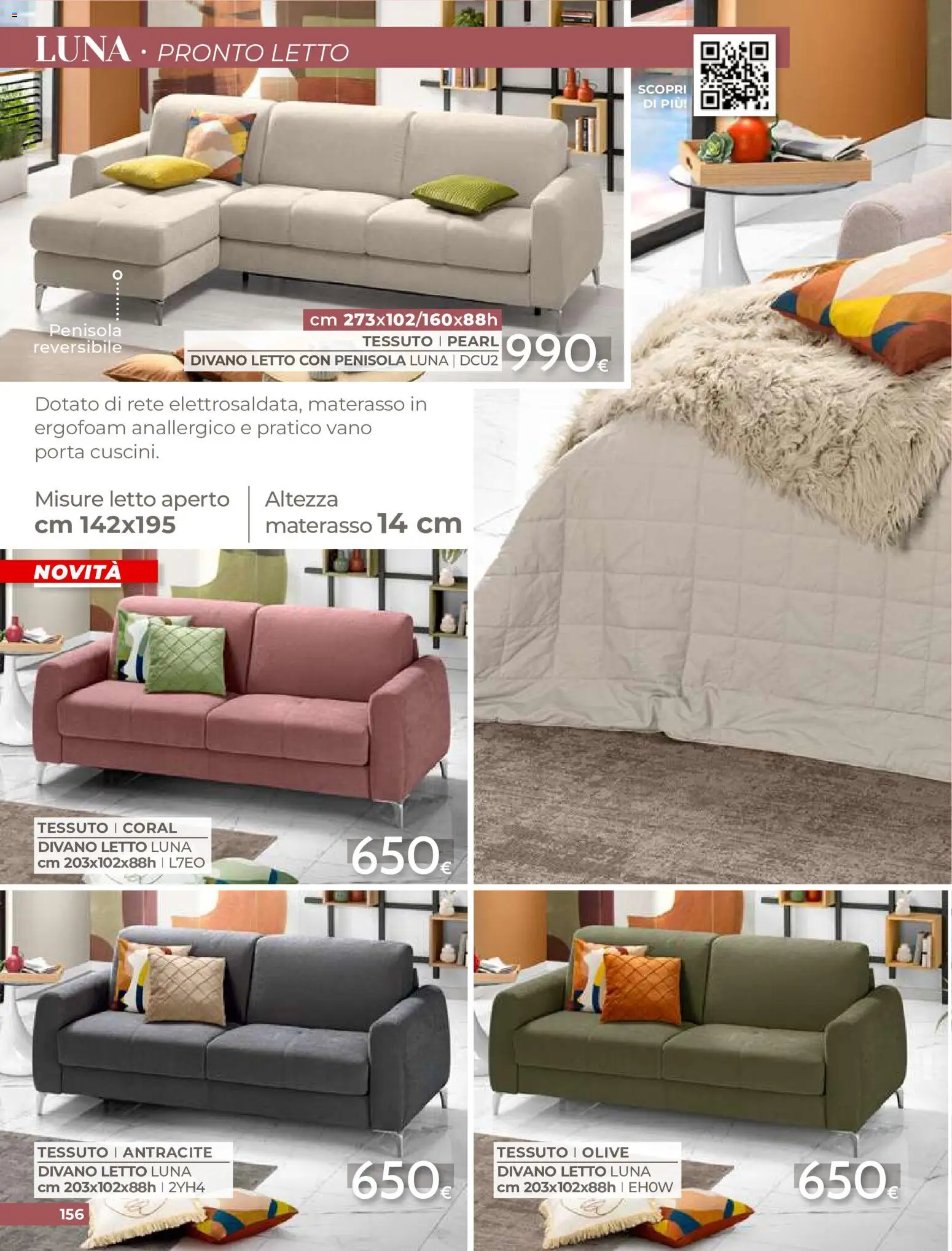 Volantino Mondo Convenienza del 01/09/2026 | Pagina: 158 | Prodotti: Porta, Letto, Materasso, Divano