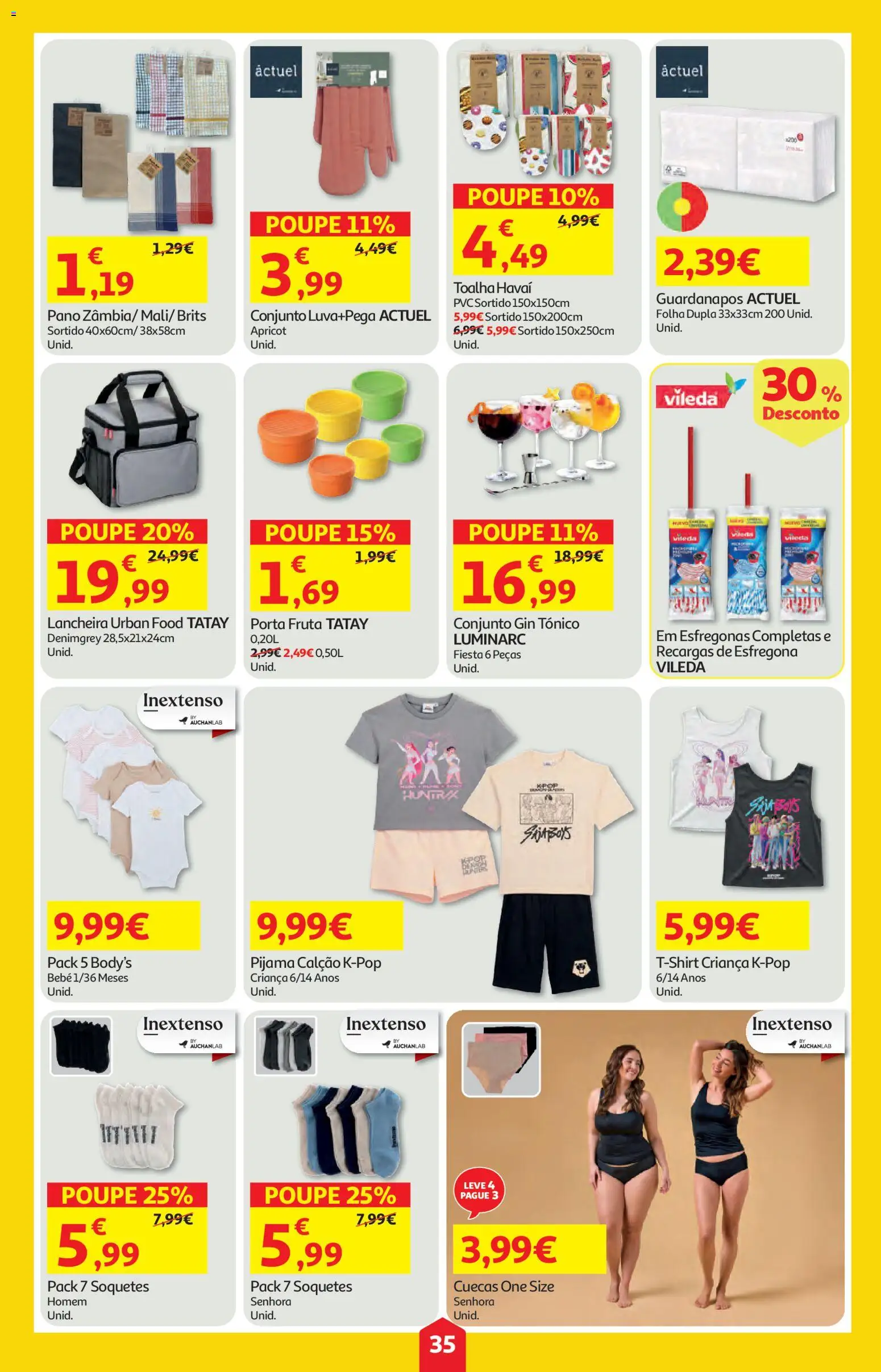 Auchan folheto │ válido de 18.06.2026 | Página: 35 | Produtos: Porta, Guardanapos, Gin, Cuecas