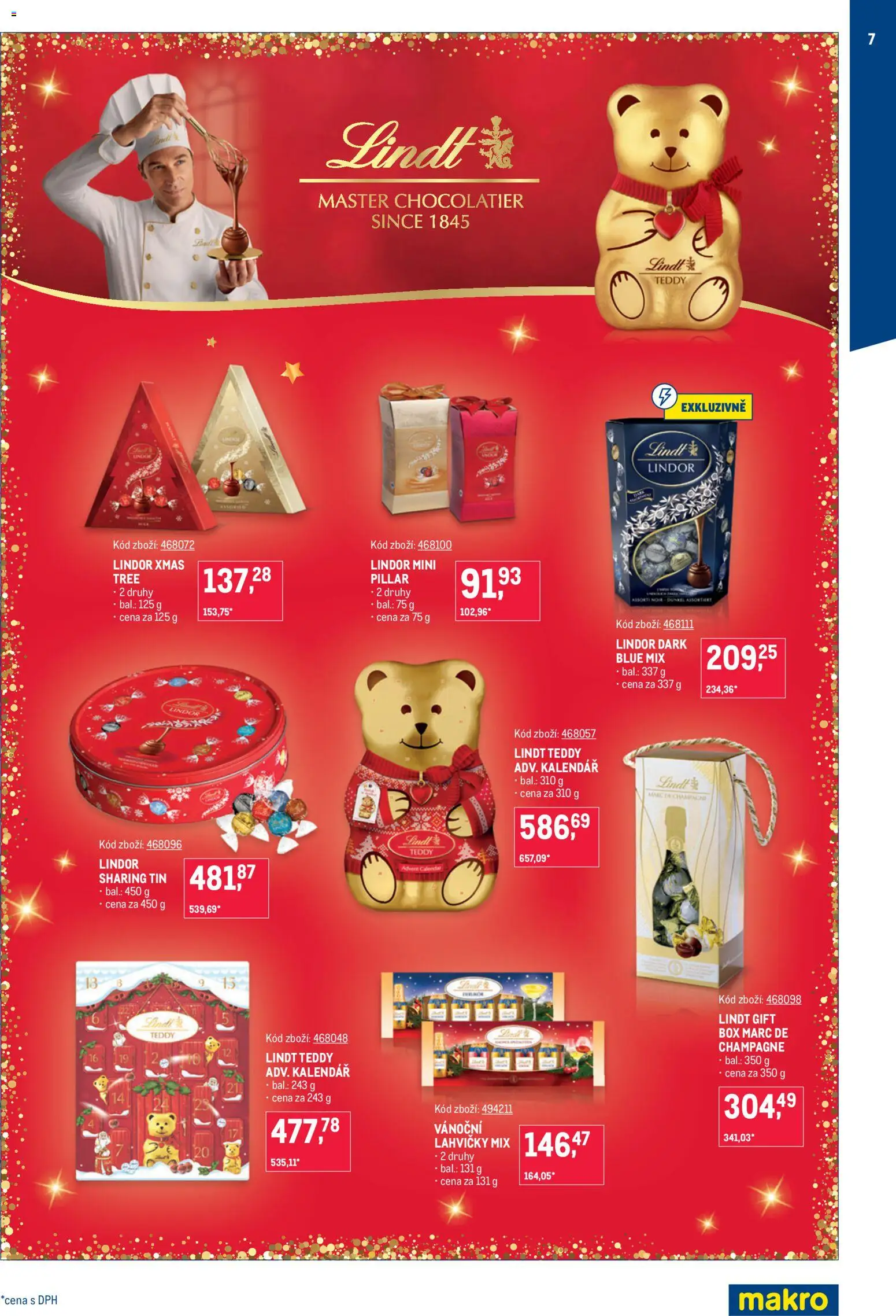 Makro leták - Mikulášské čokolády od 07.10.2026 | Strana: 7 | Produkty: Box, Lindt, Kalendář, Champagne