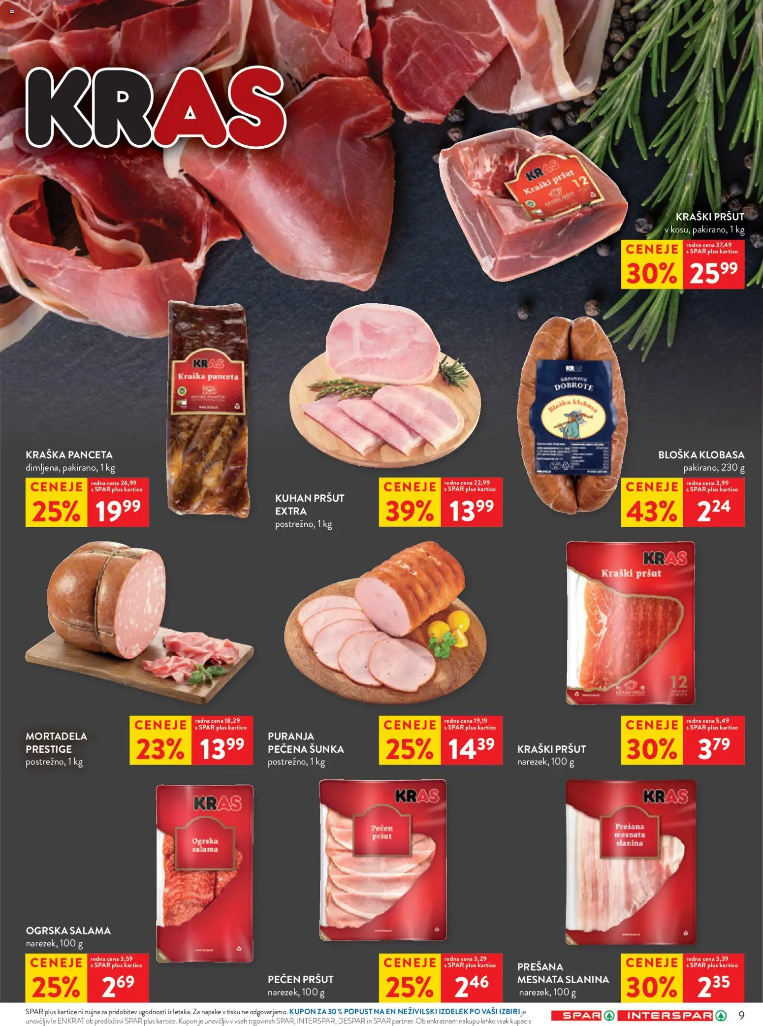 Novi Spar katalog ponudbe – veljaven od 16.09.2026 | Stran: 12 | Izdelki: Pršut, Panceta, Mortadela, Salama