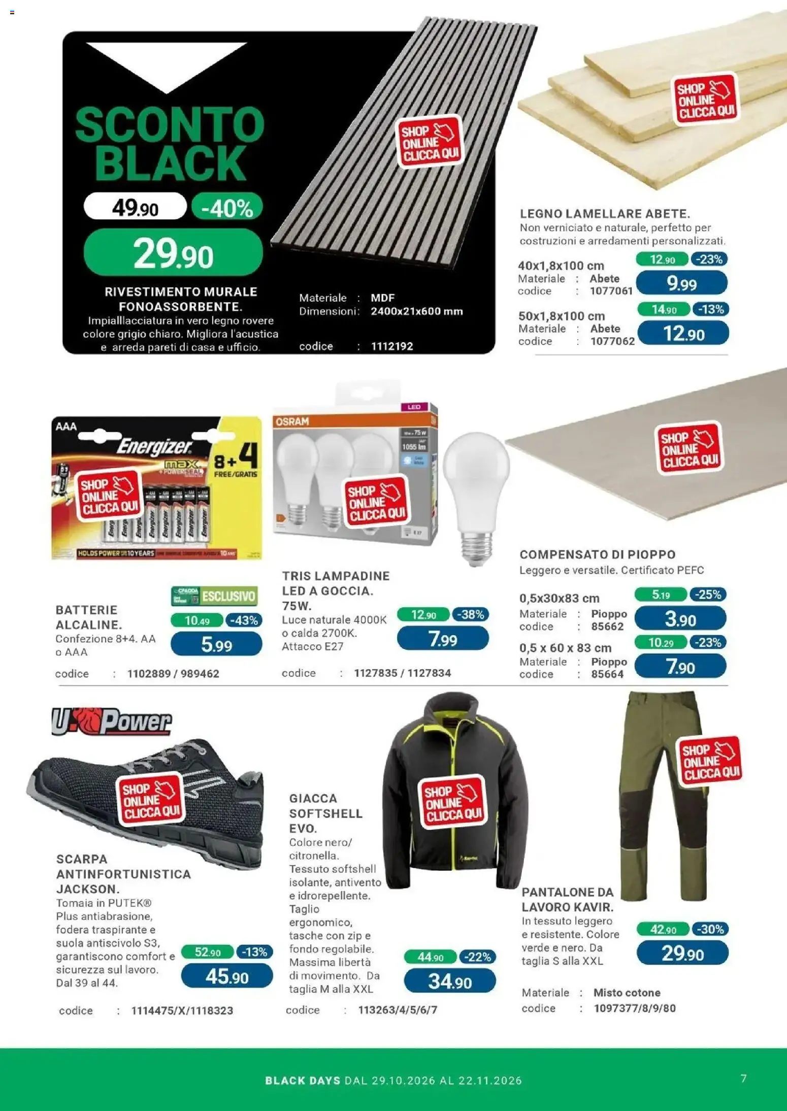 Nuovo CFadda volantino Cagliari dal 29/10/2026 > offerte anteprima 🛍️ | Pagina: 7 | Prodotti: Giacca, Taglio, Batterie, Lampadine