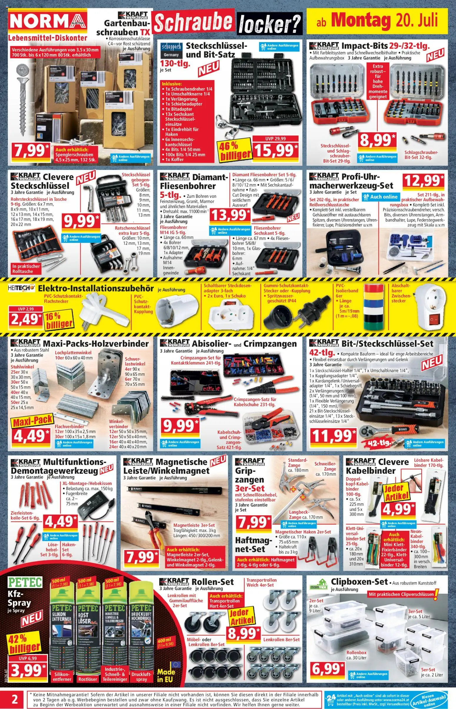 Norma Flugblatt gültig ab 20.07.2026 | Seite: 2 | Produkte: Koffer, Verbinder, Tasche, Adapter