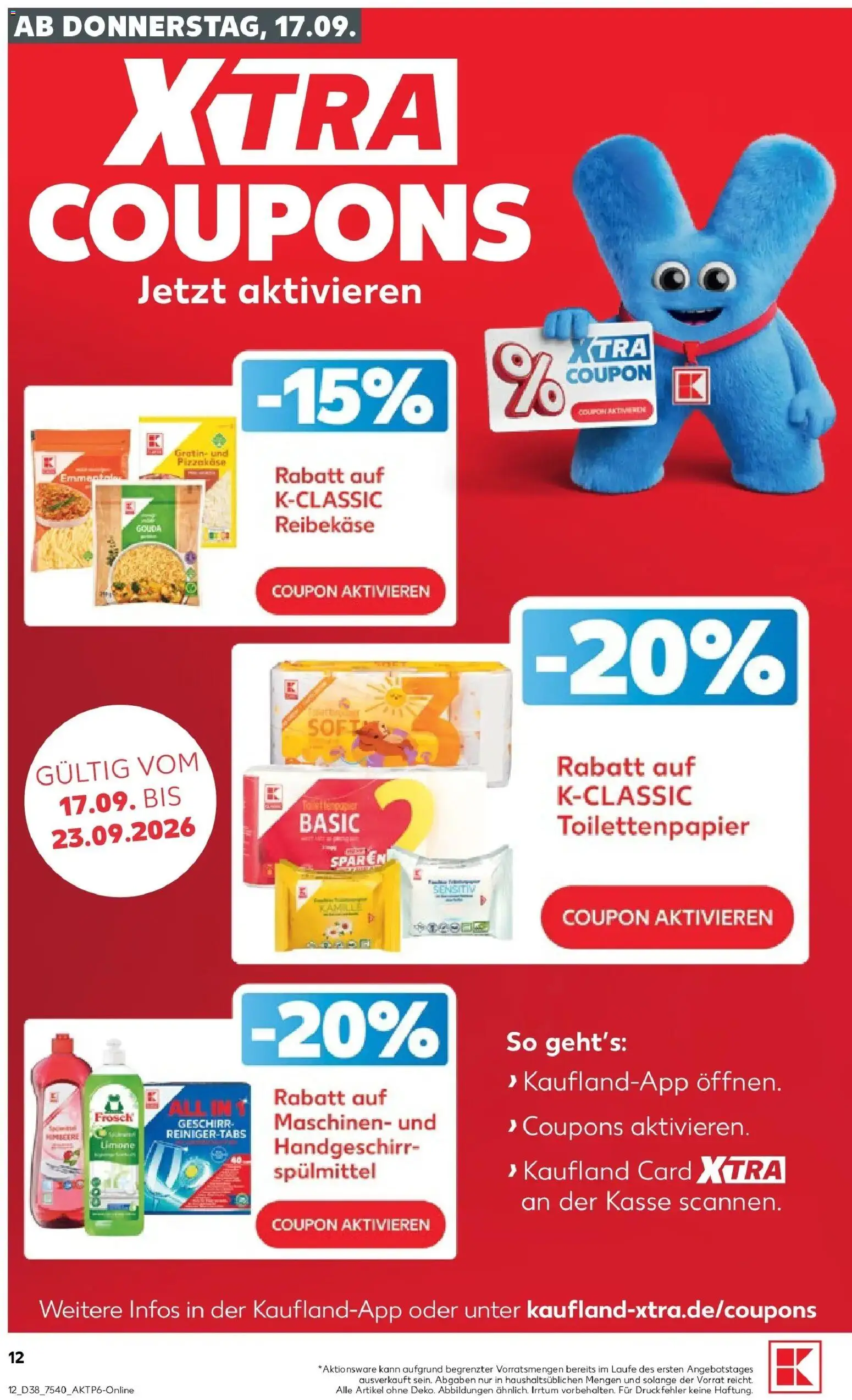 Prospekt Kaufland ab 14.09.2026 » Angebote Online zum Blättern | Seite: 24 | Produkte: Gouda, Reibekase, Toilettenpapier