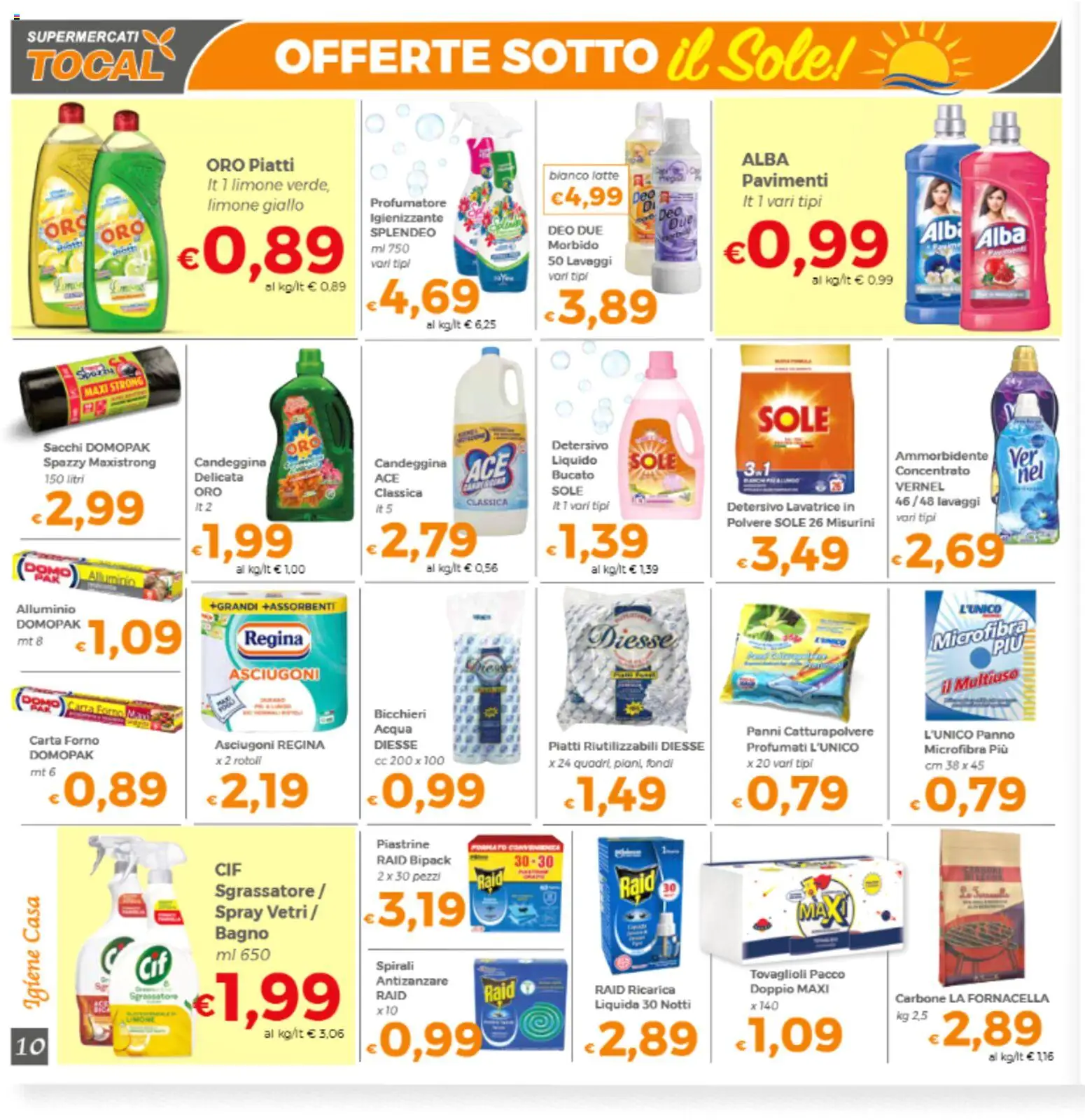 Volantino Tocal del 10/07/2026 | Pagina: 10 | Prodotti: Acqua, Forno, Alluminio, Carta forno