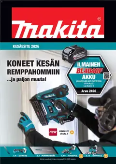Makita-mainoslehti voimassa 01.01.2026 alkaen