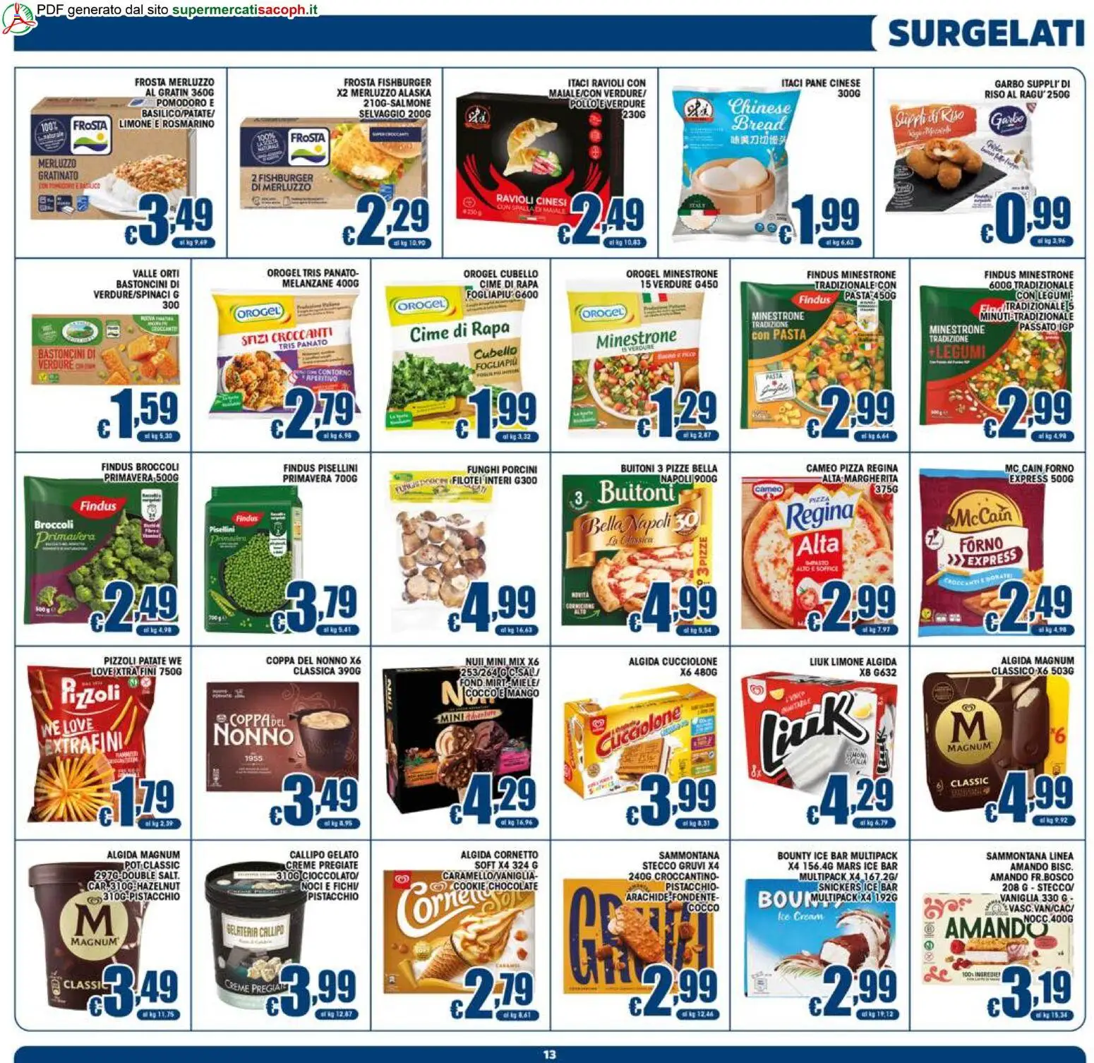 Volantino Sacoph del 23/09/2026 | Pagina: 13 | Prodotti: Magnum, Noci, Cocco, Aperitivo