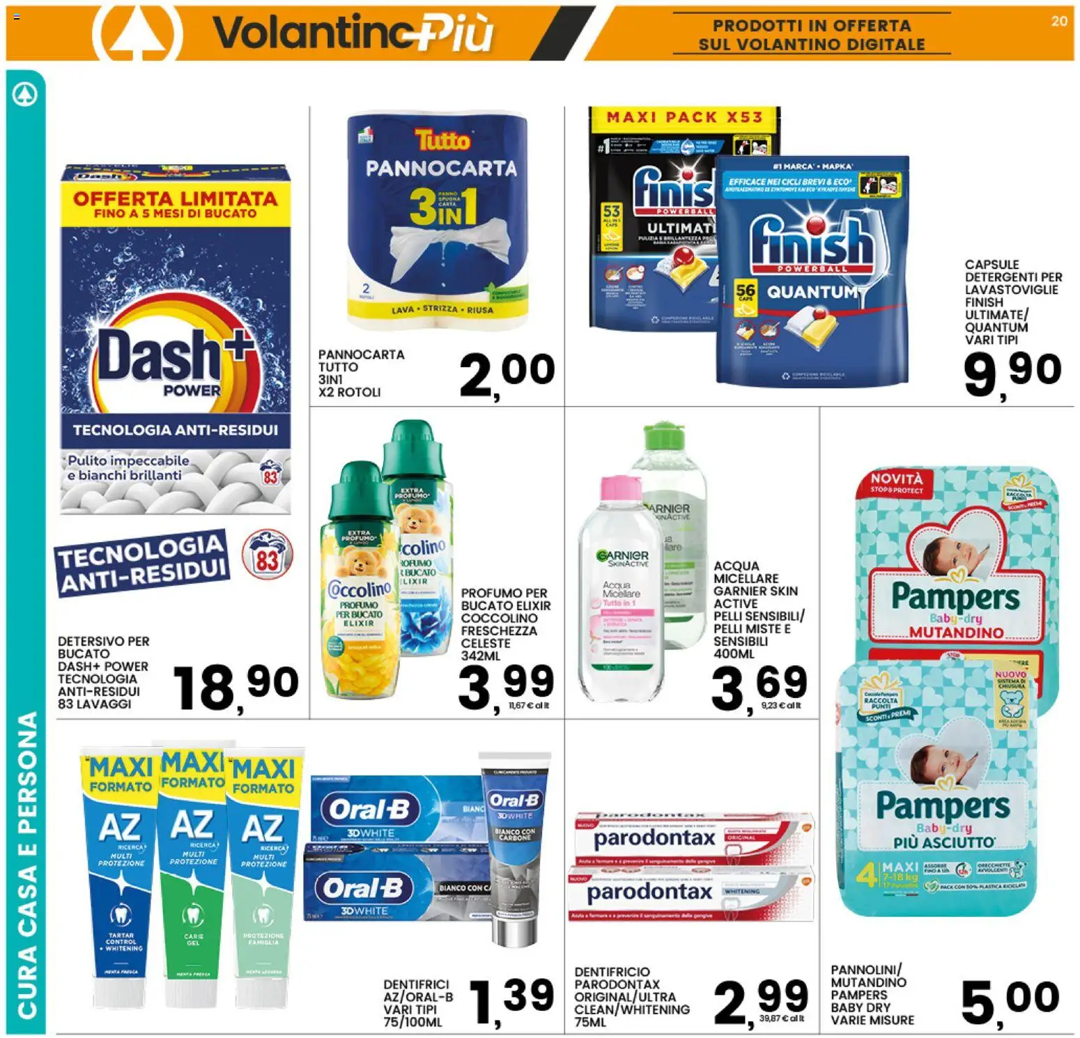Volantino Interspar del 20/08/2026 | Pagina: 20 | Prodotti: Acqua micellare, Dentifricio, Pampers, Profumo