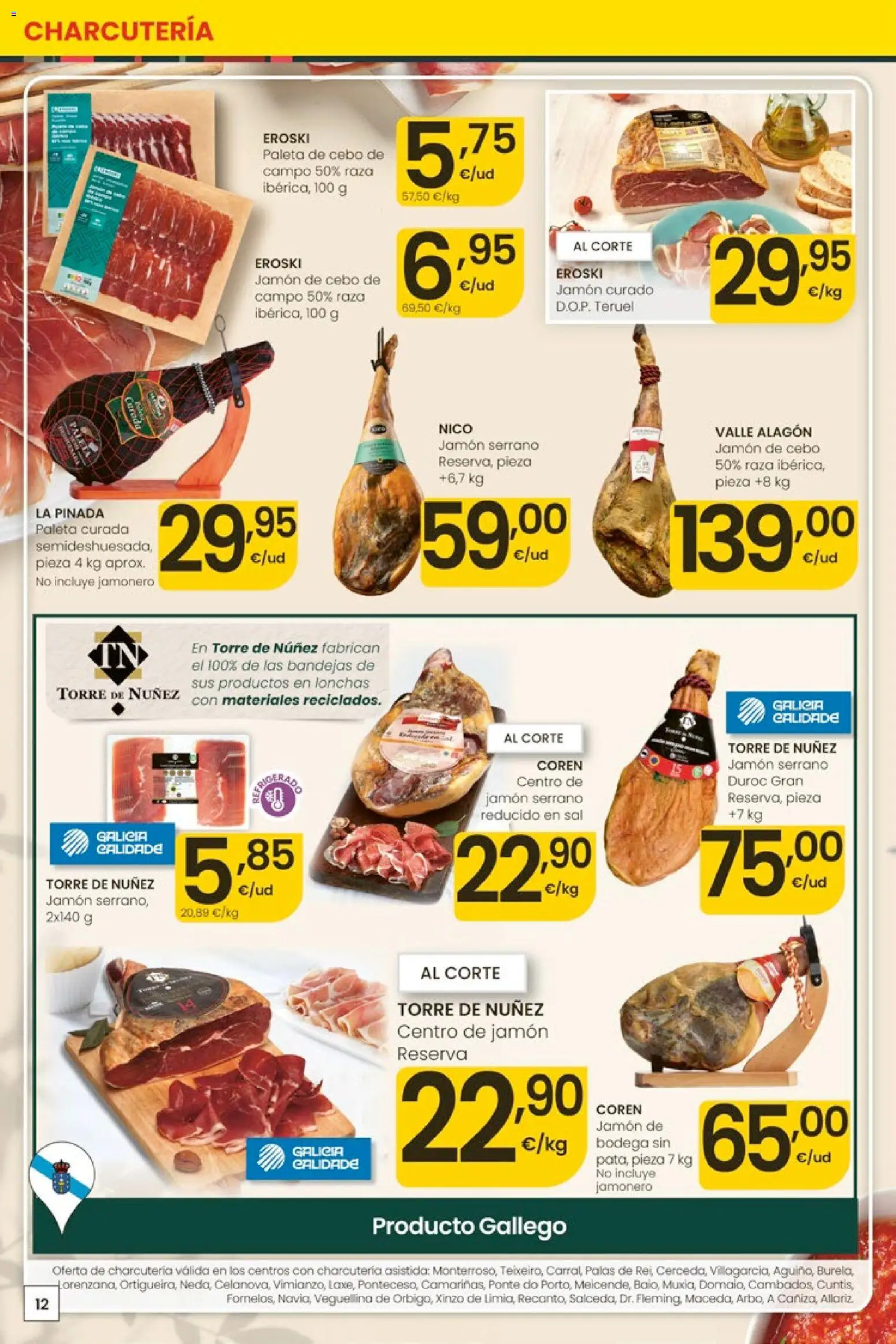 Eroski Ofertones de verano │ válido desde el 28.05.2026 | Página: 12 | Productos: Jamón serrano, Jamón