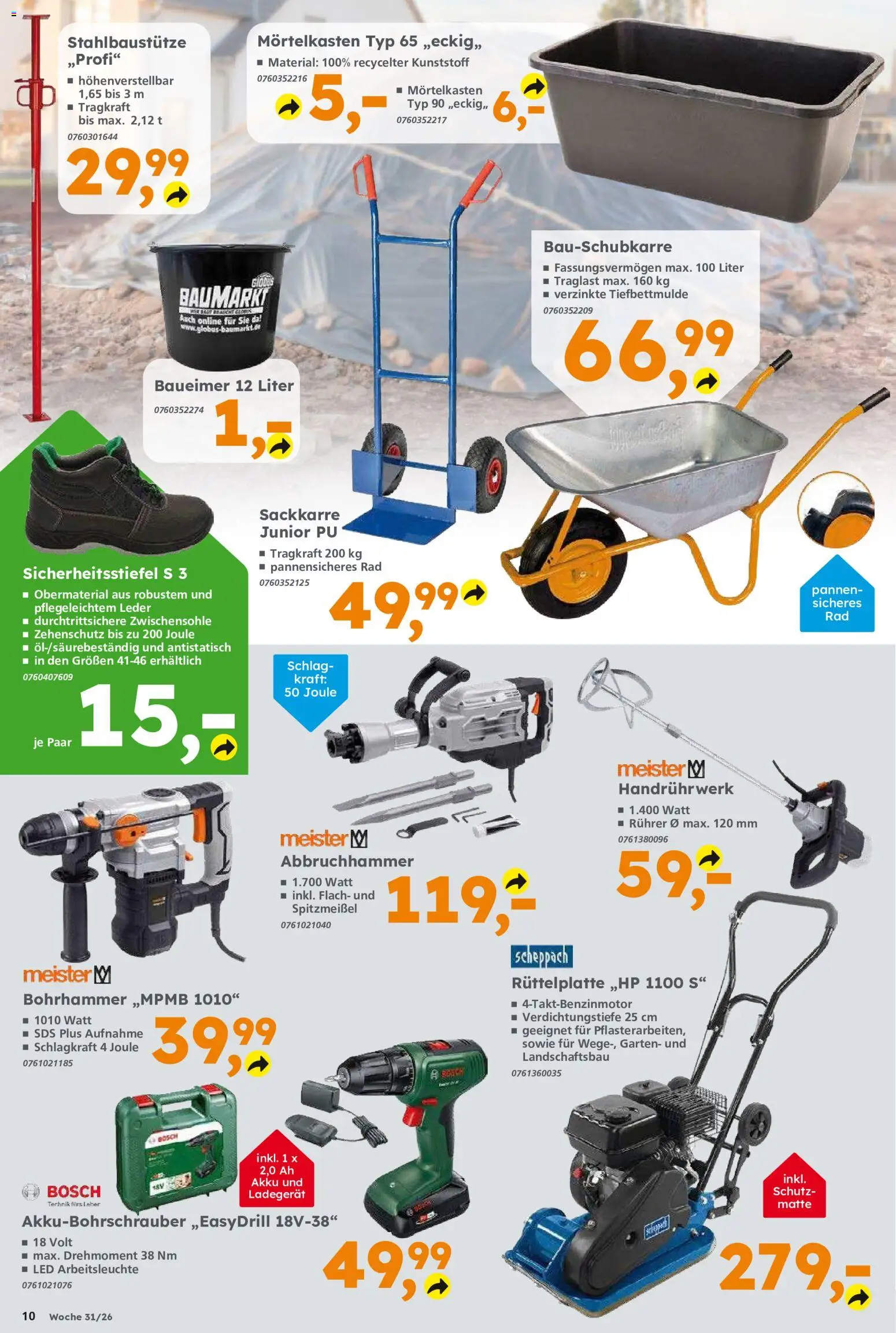 Globus Baumarkt Prospekt Saarbrücken – gültig ab 27.07.2026 | Seite: 10 | Produkte: Bosch, Ladegerät