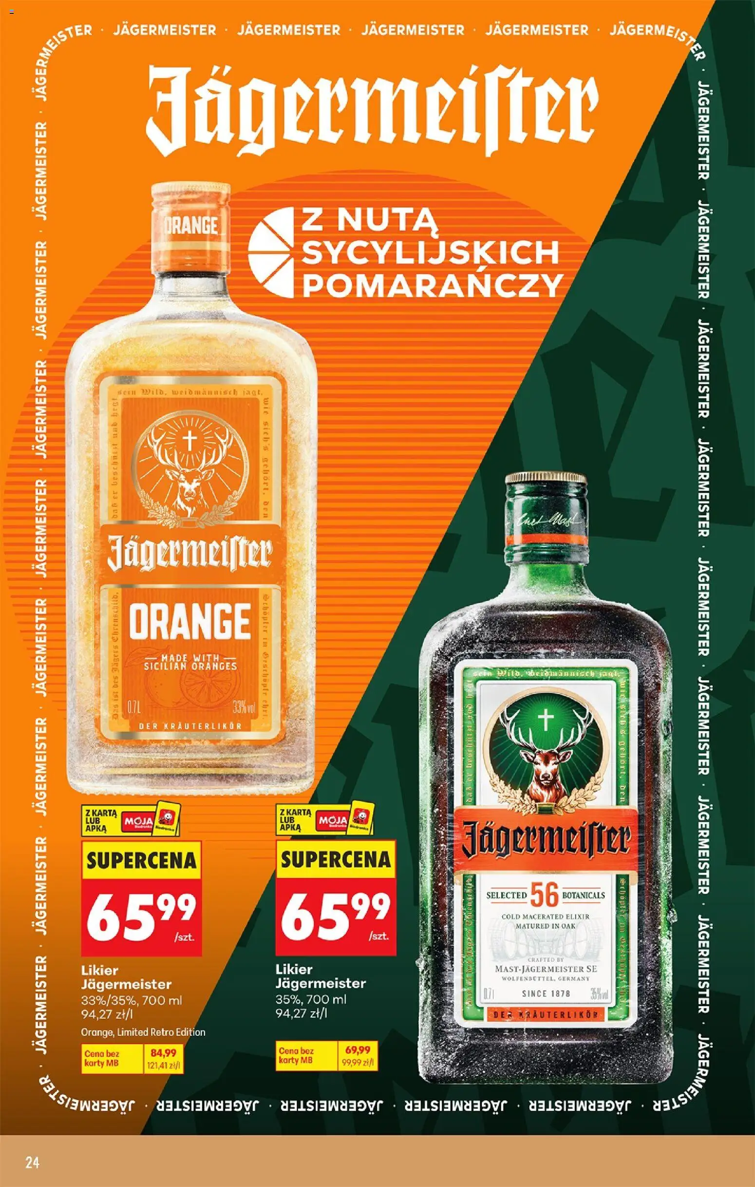 Biedronka gazetka - Czas na toast od 21.09.2026 | Strona: 26 | Produkty: Karta, Likier Jägermeister, Jägermeister Orange, Jagermeister