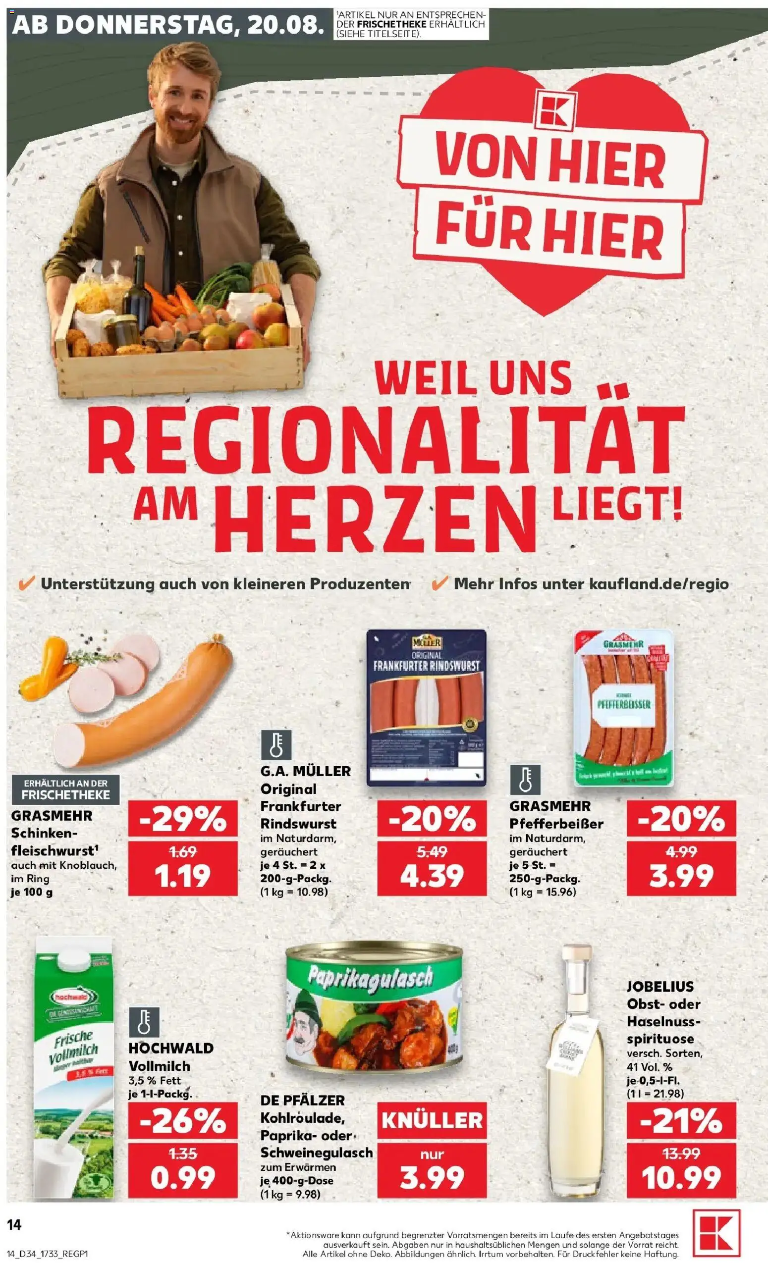 Prospekt Kaufland ab 17.08.2026 » Angebote Online zum Blättern | Seite: 25 | Produkte: Schweinegulasch, Paprika, Obst, Schinken