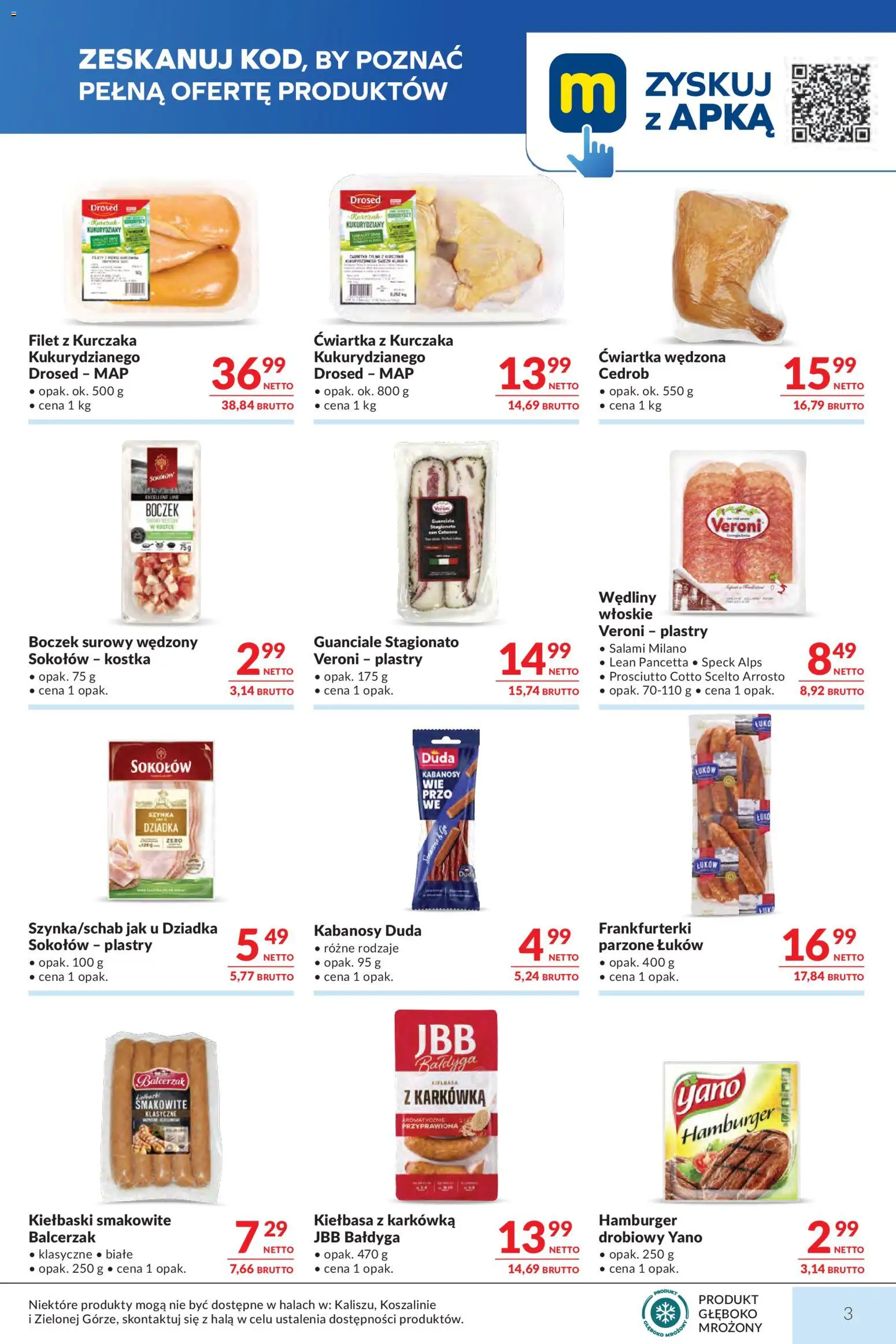 Makro gazetka od 21.07.2026 | Strona: 3 | Produkty: Frankfurterki, Filet z kurczaka, Wędliny, Ćwiartka z kurczaka