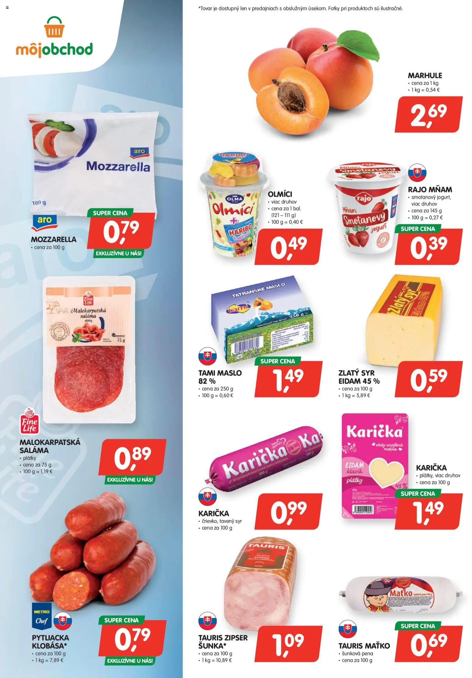 Nové Môj obchod akcie – leták je platný od 17.07.2026 | Strana: 2 | Produkty: Maslo, Syr, Tatranské maslo, Marhule