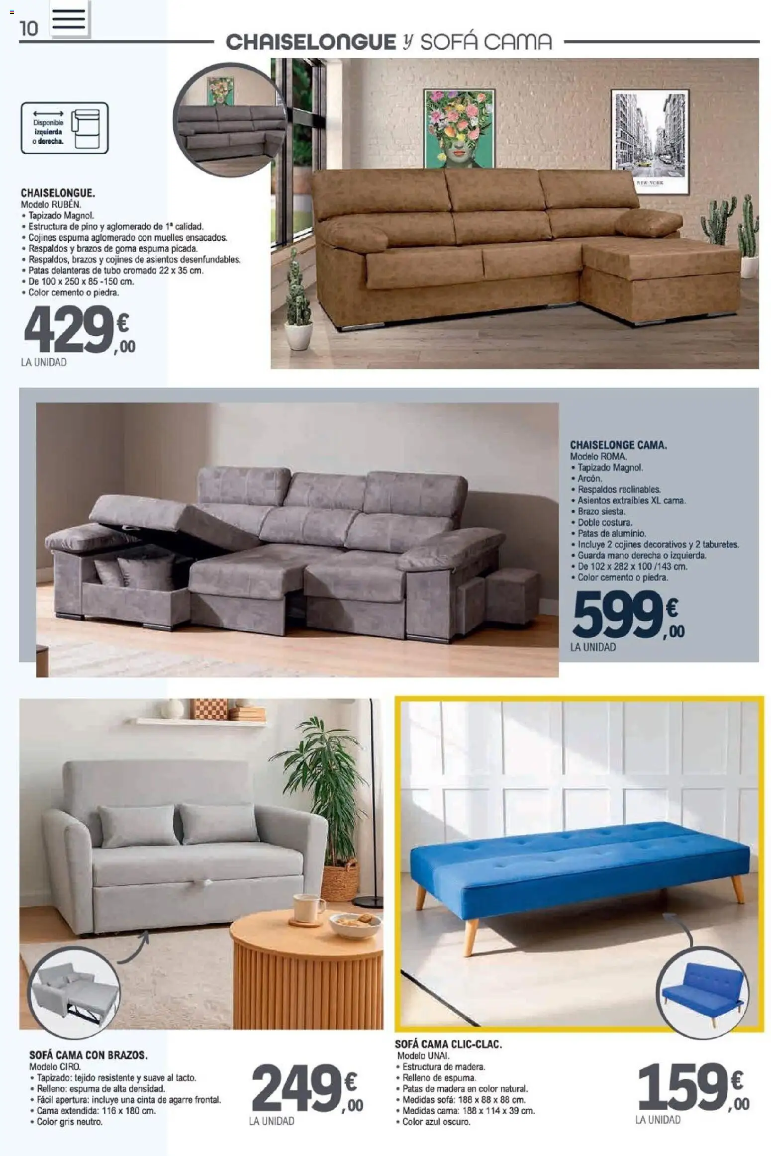 E.Leclerc Ciudad Real │ válido desde el 31/08/2026 | Página: 10 | Productos: Espuma, Cemento, Cama, Sofá