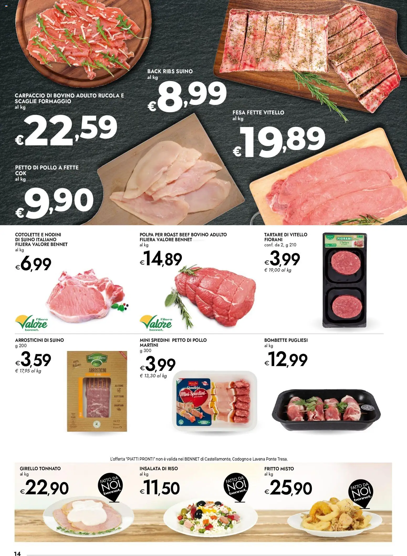 Volantino bennet del 13/08/2026 | Pagina: 14 | Prodotti: Pollo, Riso, Rucola, Girello