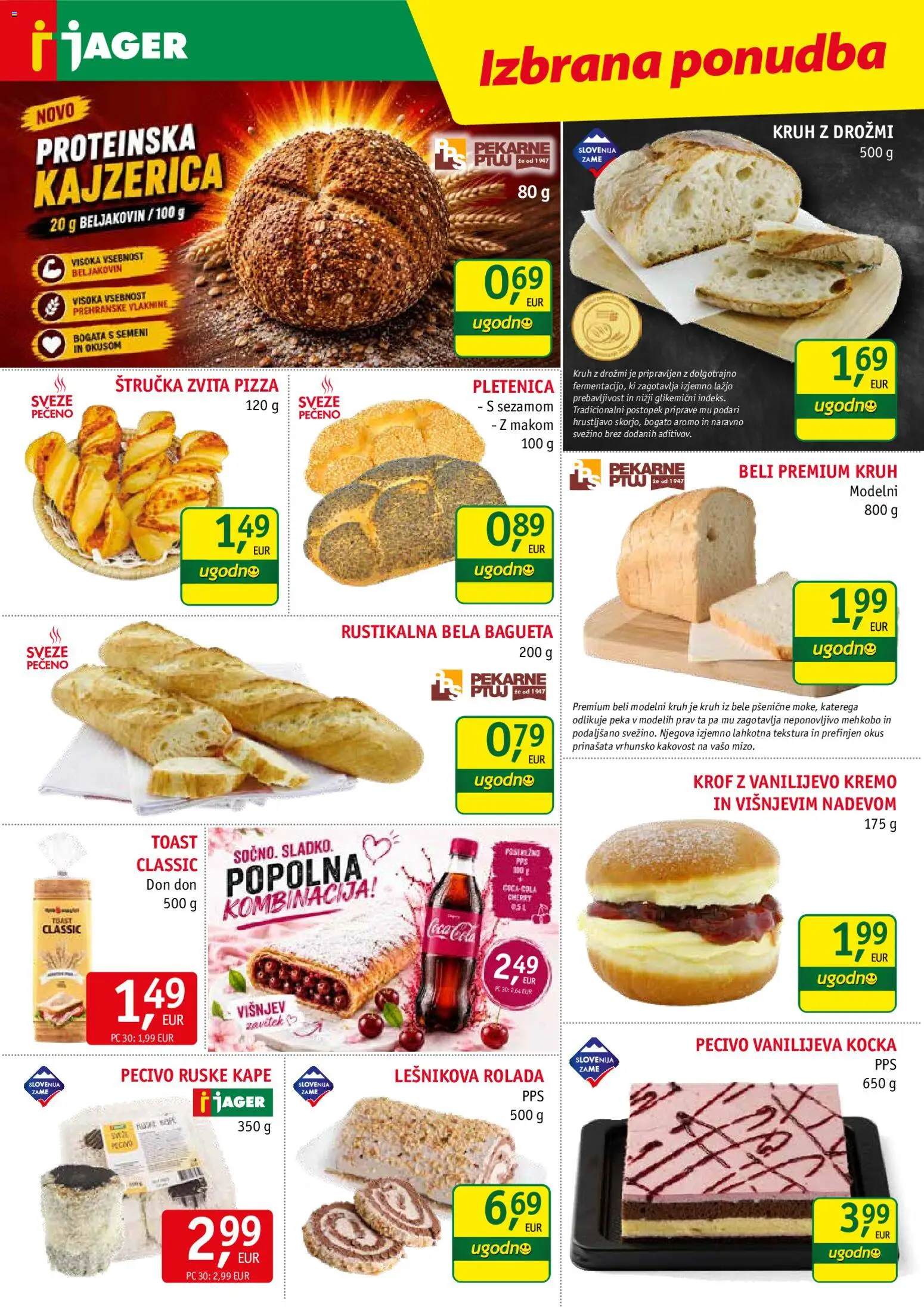 Novi Jager katalog ponudbe – veljaven od 22.07.2026 | Stran: 6 | Izdelki: Štručka, Toast, Rolada, Kruh