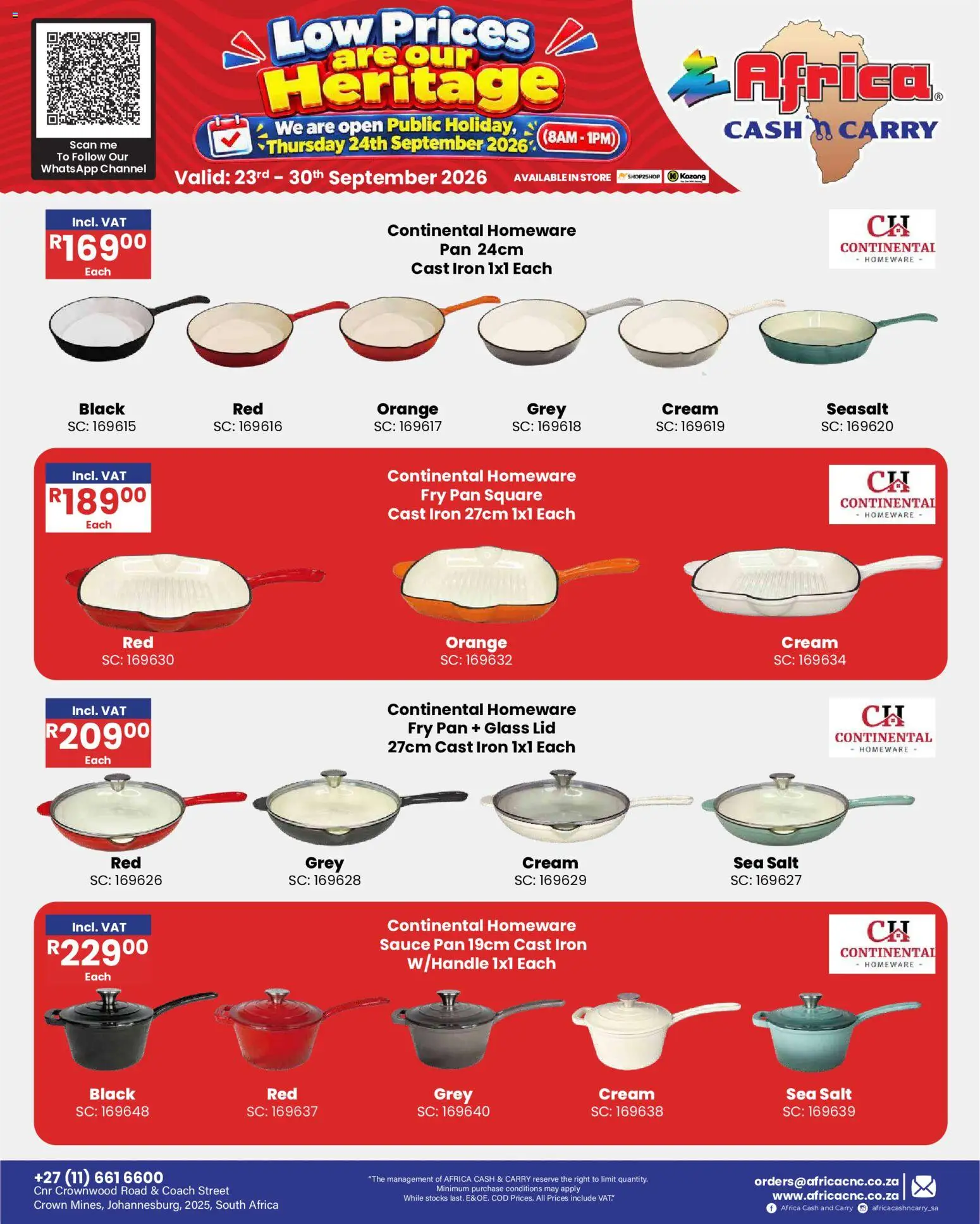 New Africa Cash & Carry catalogue – valid from 23/09/2026 | Page: 50 | Products: Iron, Cream, Sauce, Salt