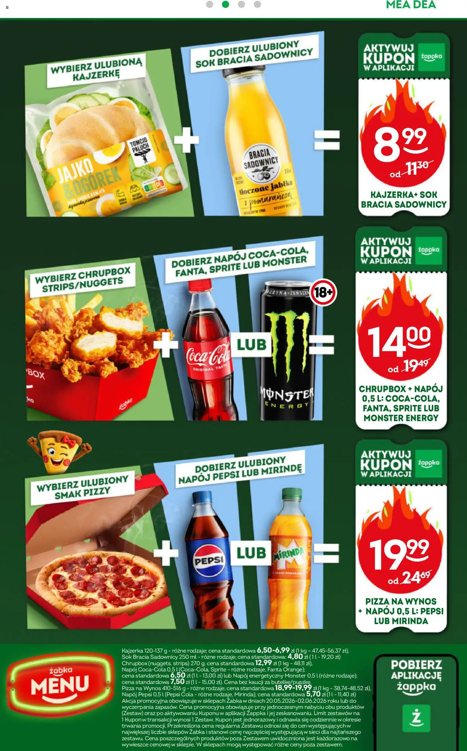 Żabka gazetka od 20.05.2026 | Strona: 71 | Produkty: Pepsi, Sprite, Pizza, Sok