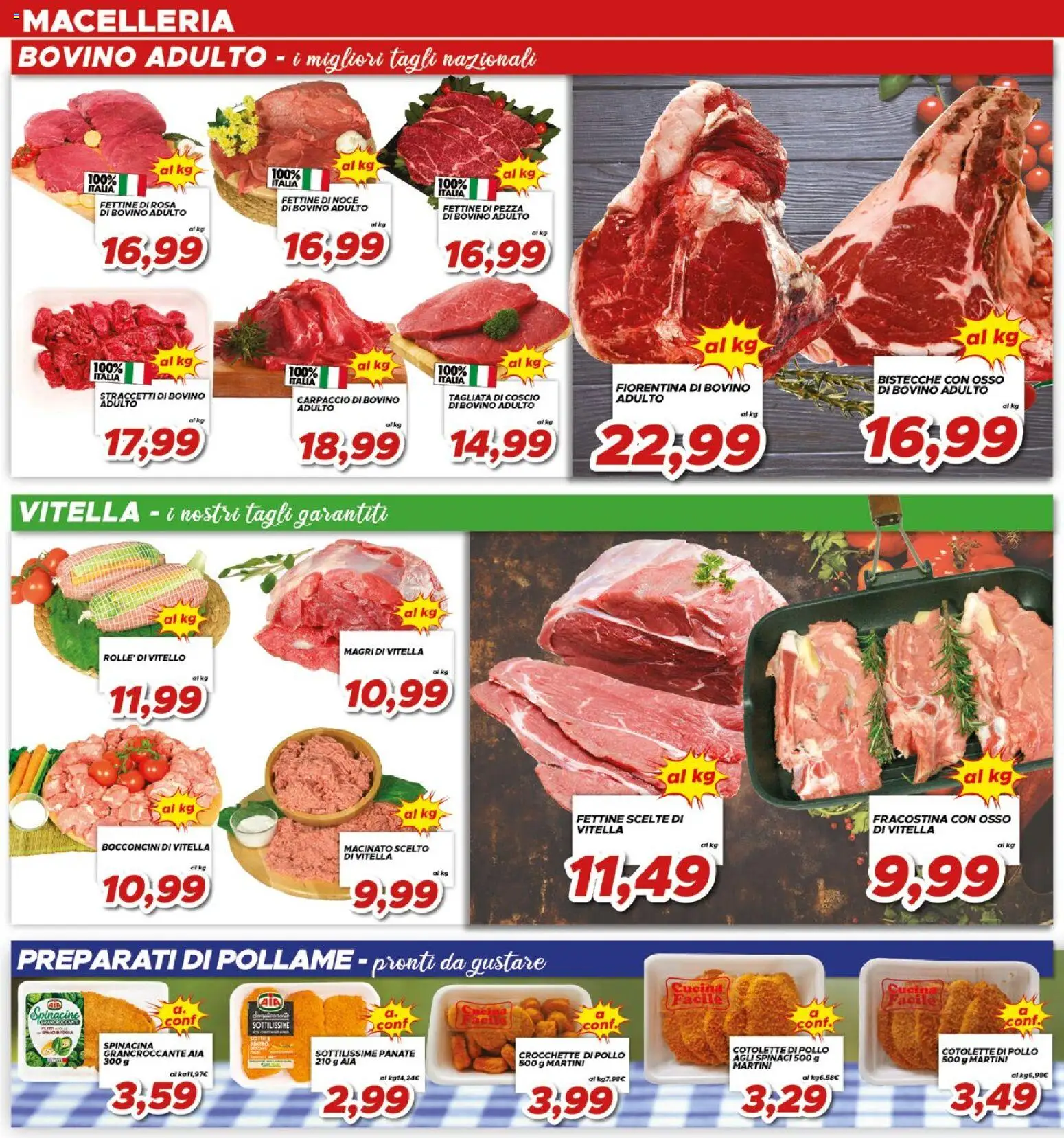 Volantino Ma Supermercati del 22/07/2026 | Pagina: 10 | Prodotti: Bovino, Spinaci, Crocchette, Vitello