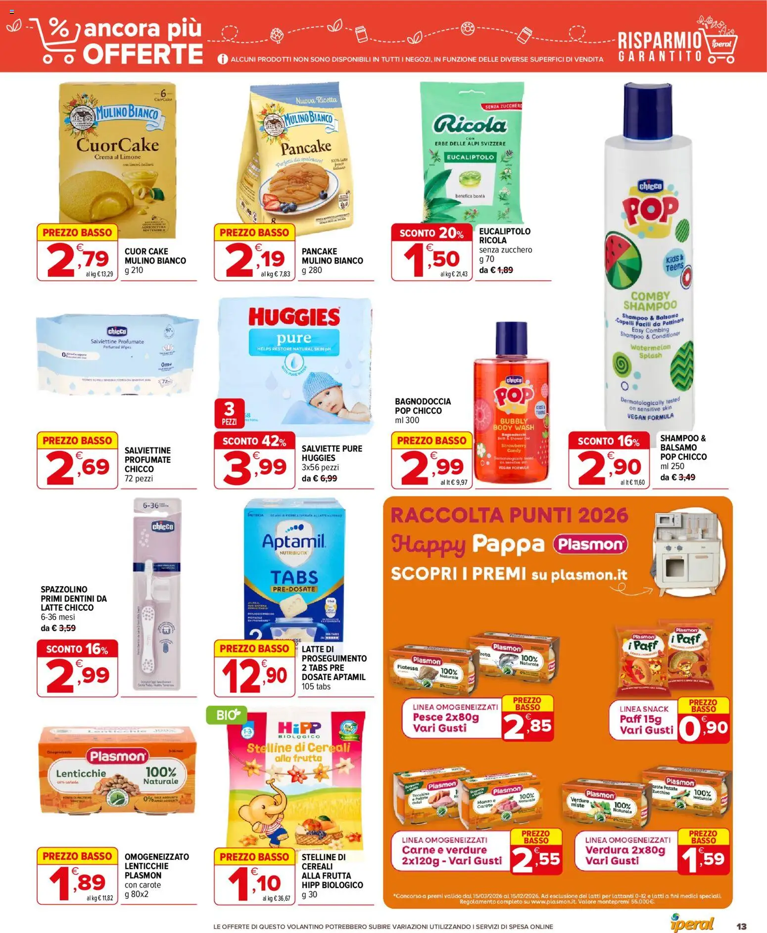 Volantino Iperal del 01/07/2026 | Pagina: 13 | Prodotti: Shampoo, Balsamo, Frutta, Carote