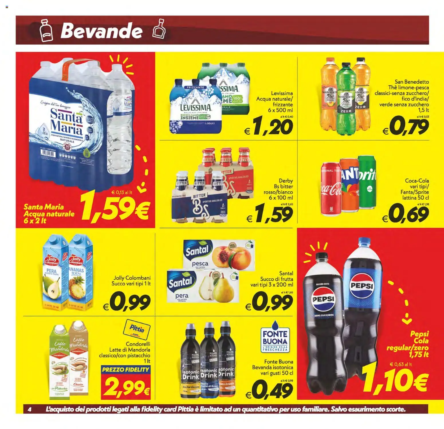 Volantino SuperConveniente del 19/06/2026 | Pagina: 4 | Prodotti: Acqua, Pera, Succo di frutta, Aperitivo