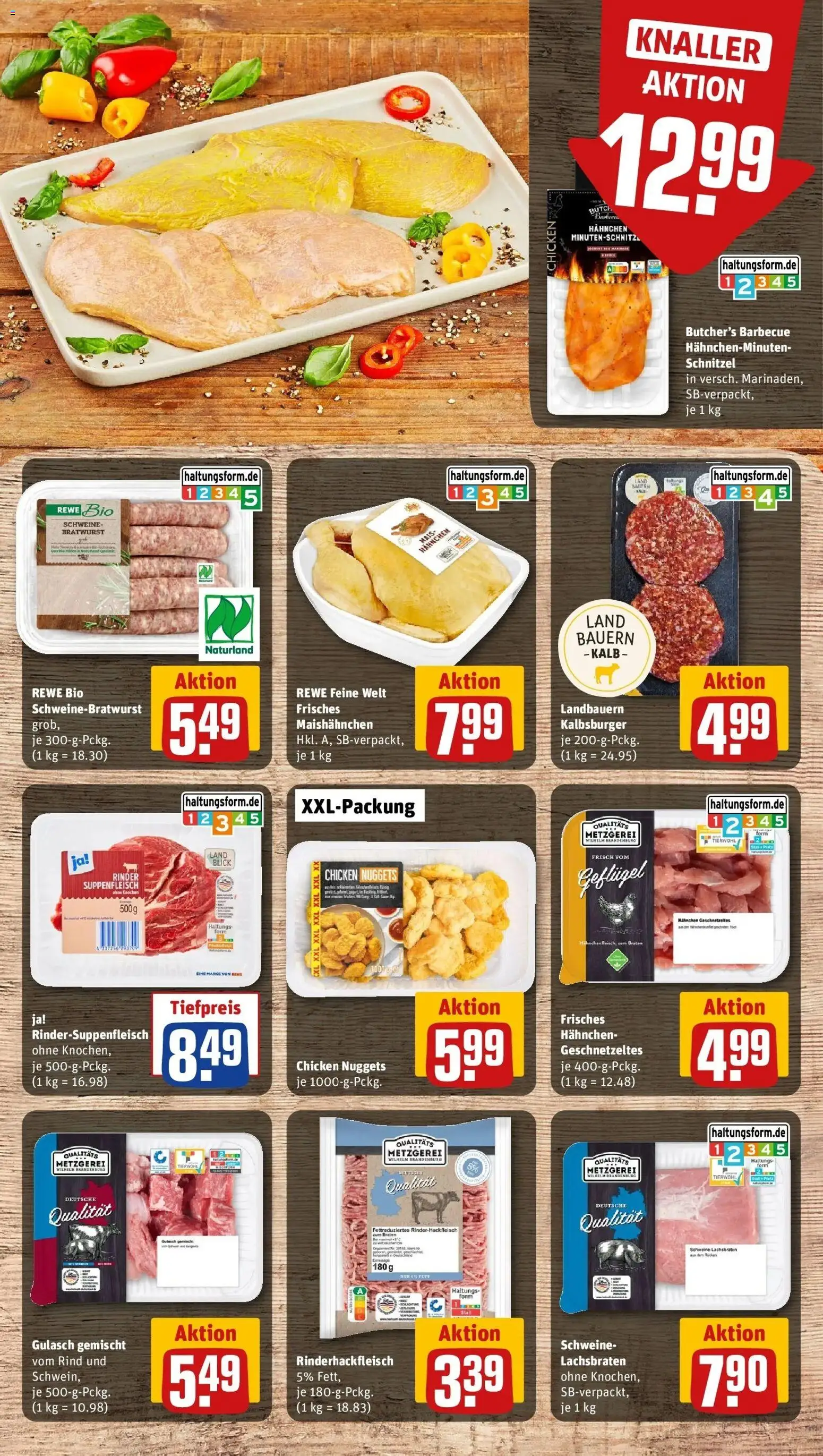 REWE Prospekt ab 10.08.2026 zum Blättern » Angebote | Seite: 7 | Produkte: Hahnchen, Bratwurst, Schnitzel, Gulasch