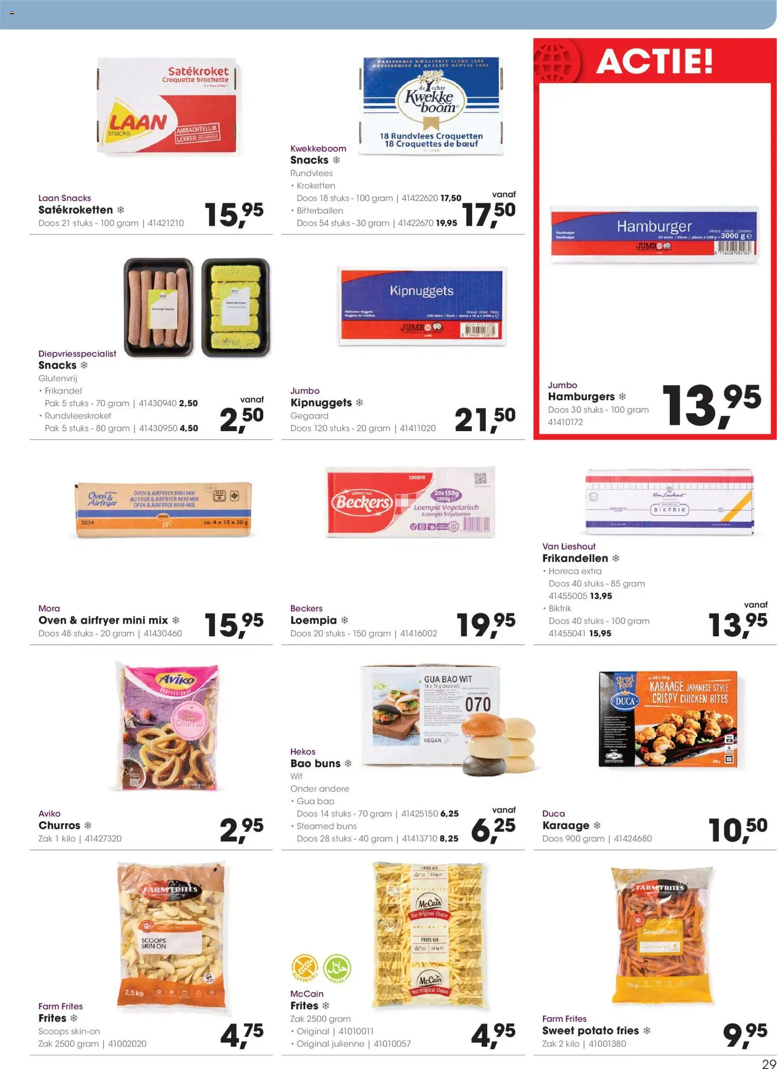{H1} | Pagina: 29 | Producten: Snacks, Hamburger, Zak, Rundvlees