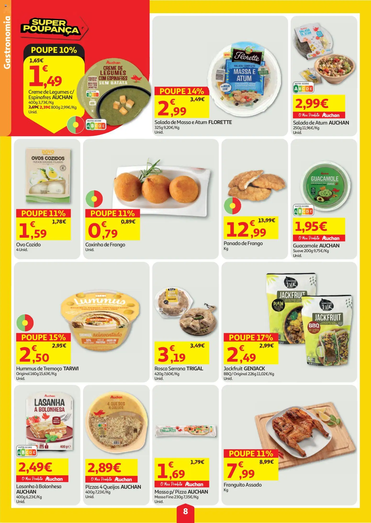 Auchan folheto │ válido de 30/07/2026 | Página: 8 | Produtos: Azeitonas, Frango, Lasanha, Pizza